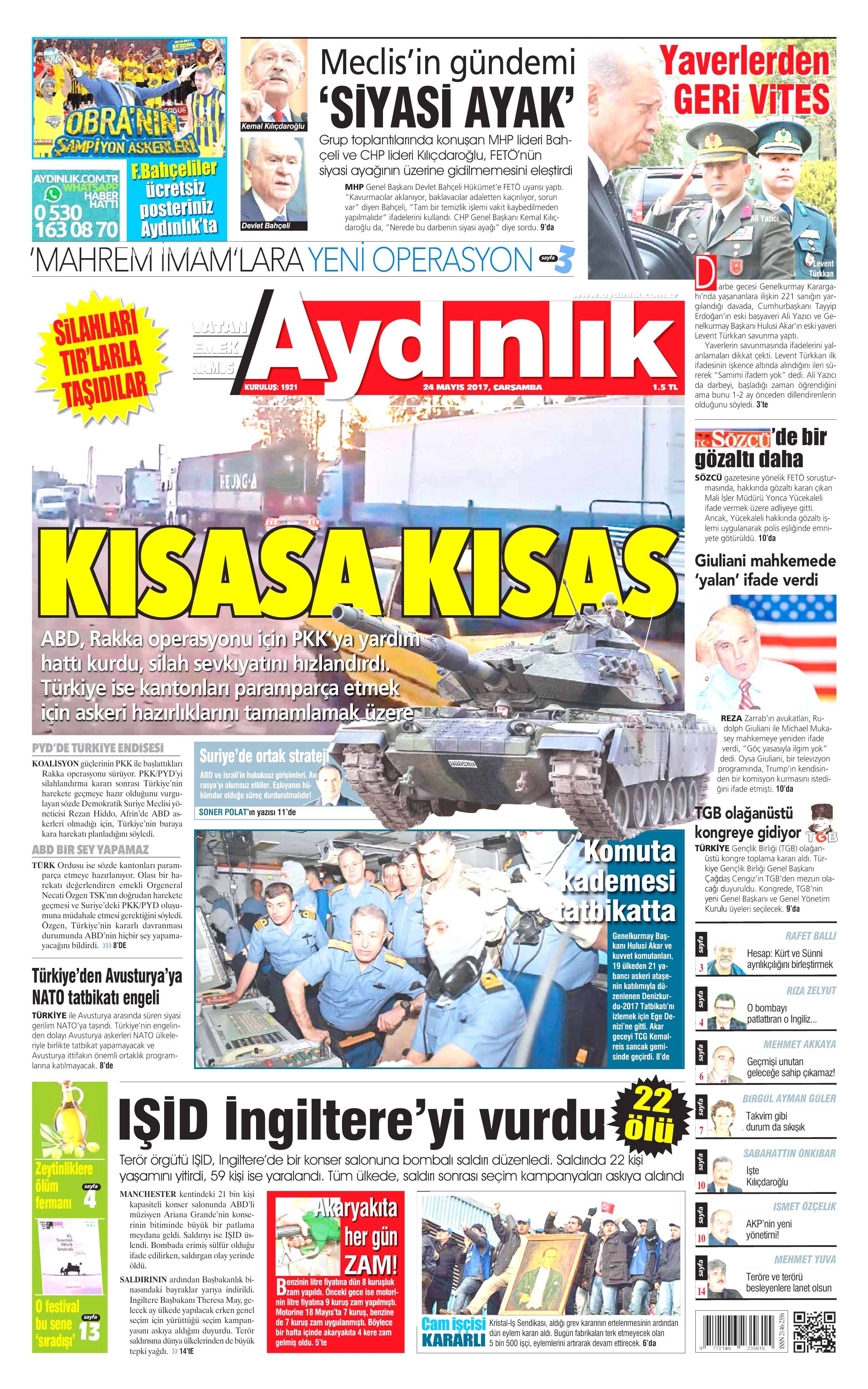 24 Mayıs 2017 Çarşamba gazete manşetleri - 3