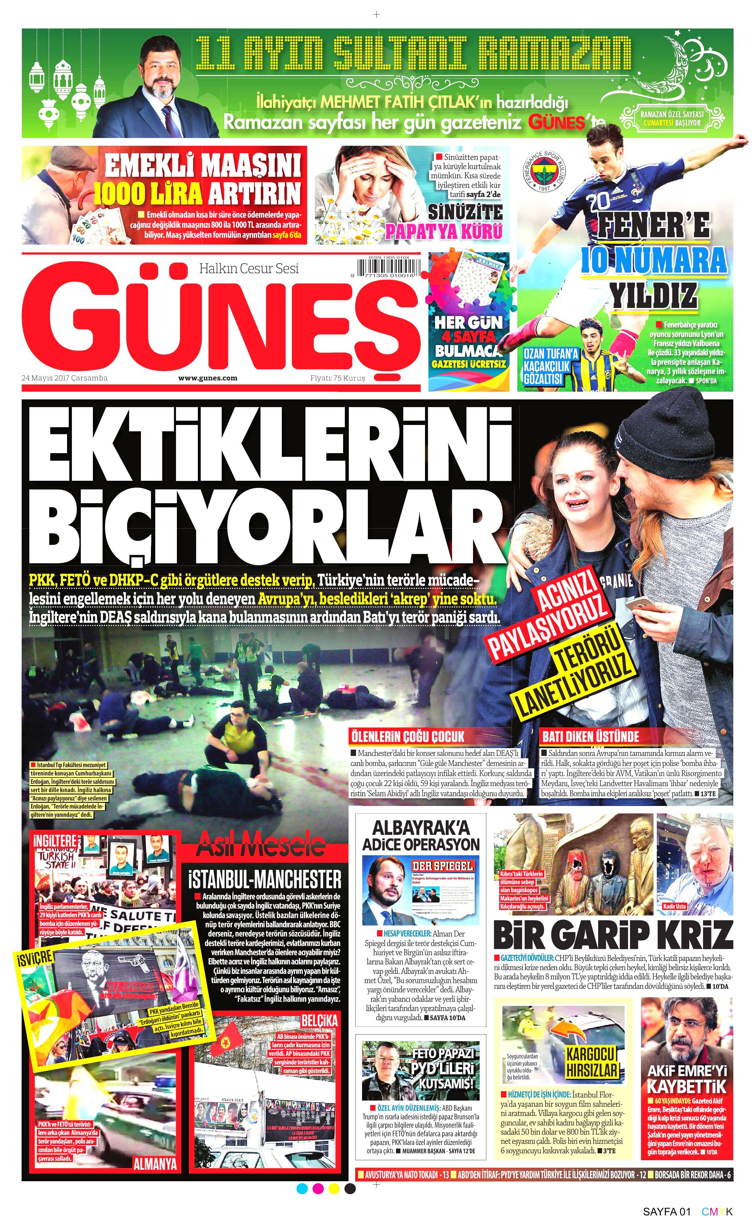 24 Mayıs 2017 Çarşamba gazete manşetleri - 8