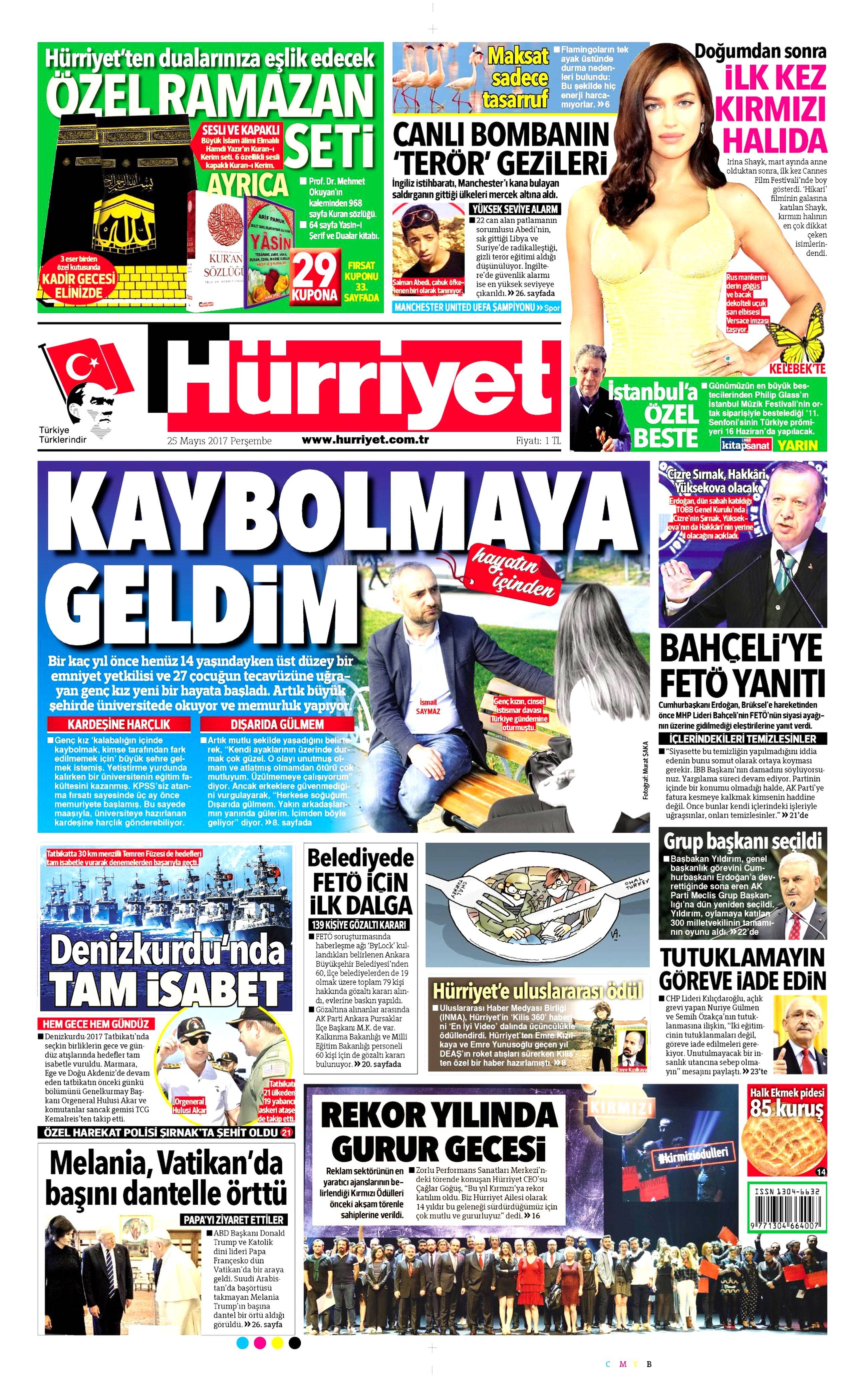 25 Mayıs 2017 Perşembe gazete manşetleri - 10