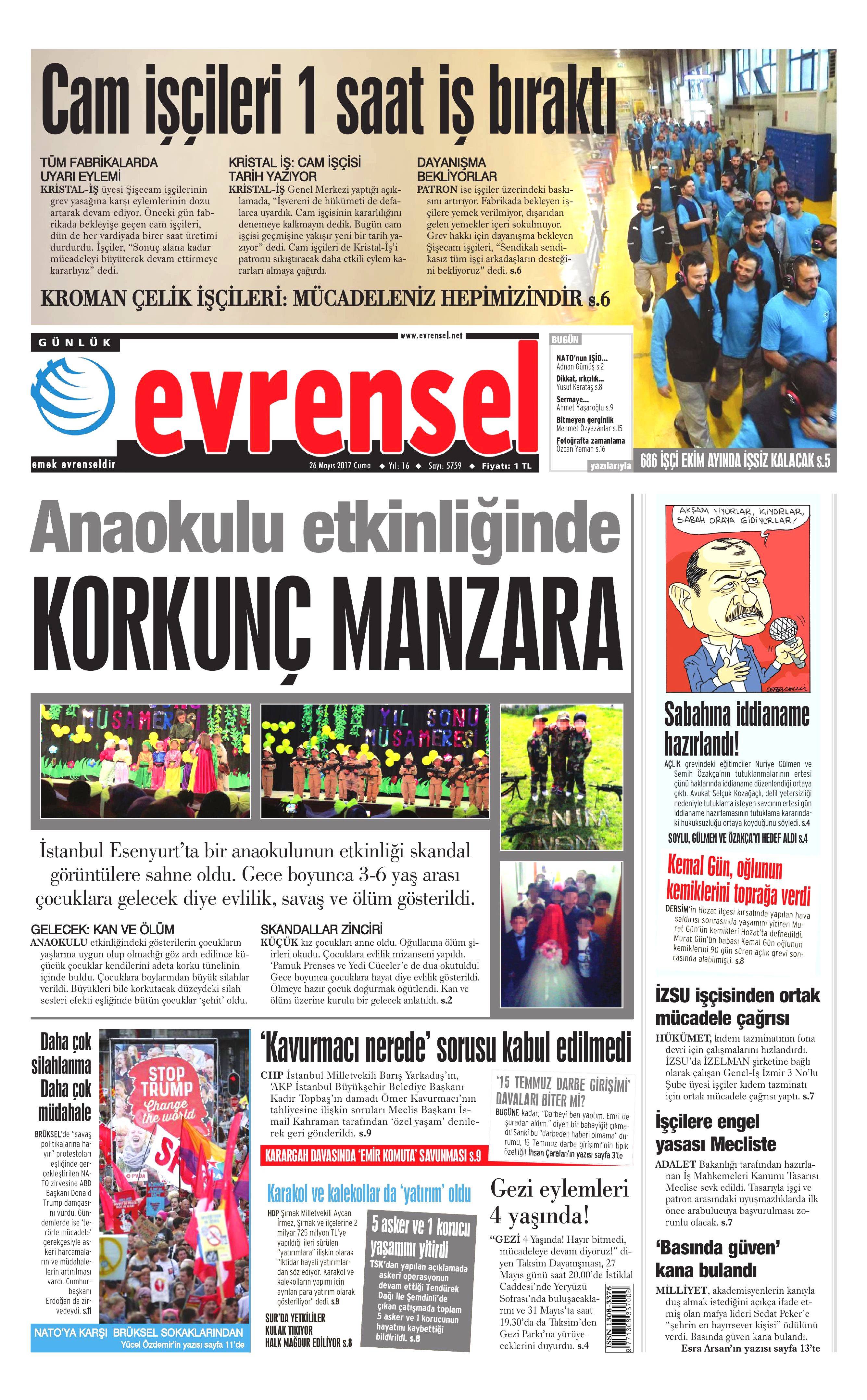 26 Mayıs 2017 Cuma gazete manşetleri - 7