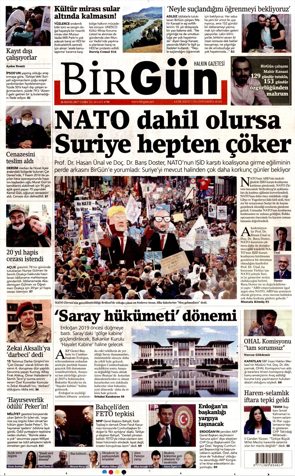 26 Mayıs 2017 Cuma gazete manşetleri - 4