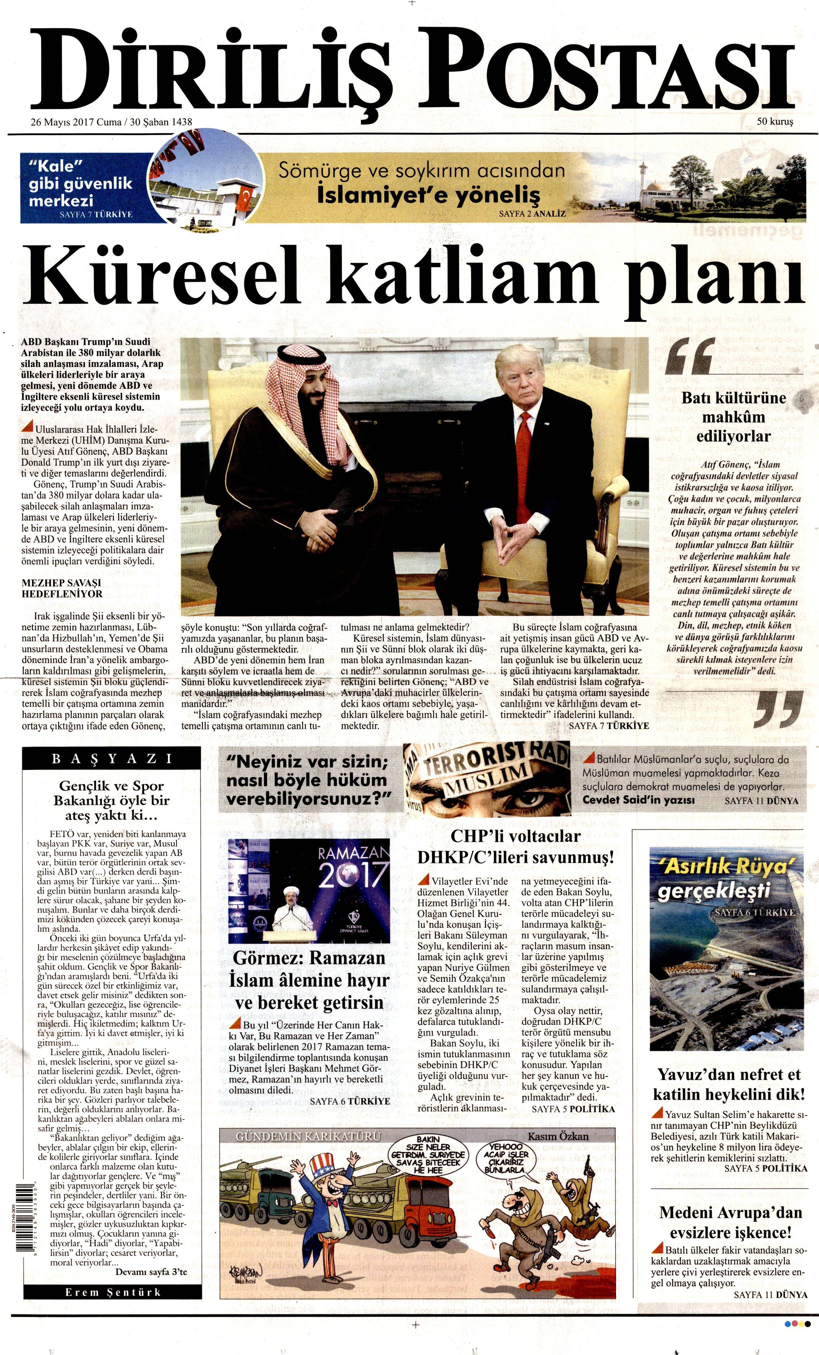 26 Mayıs 2017 Cuma gazete manşetleri - 6
