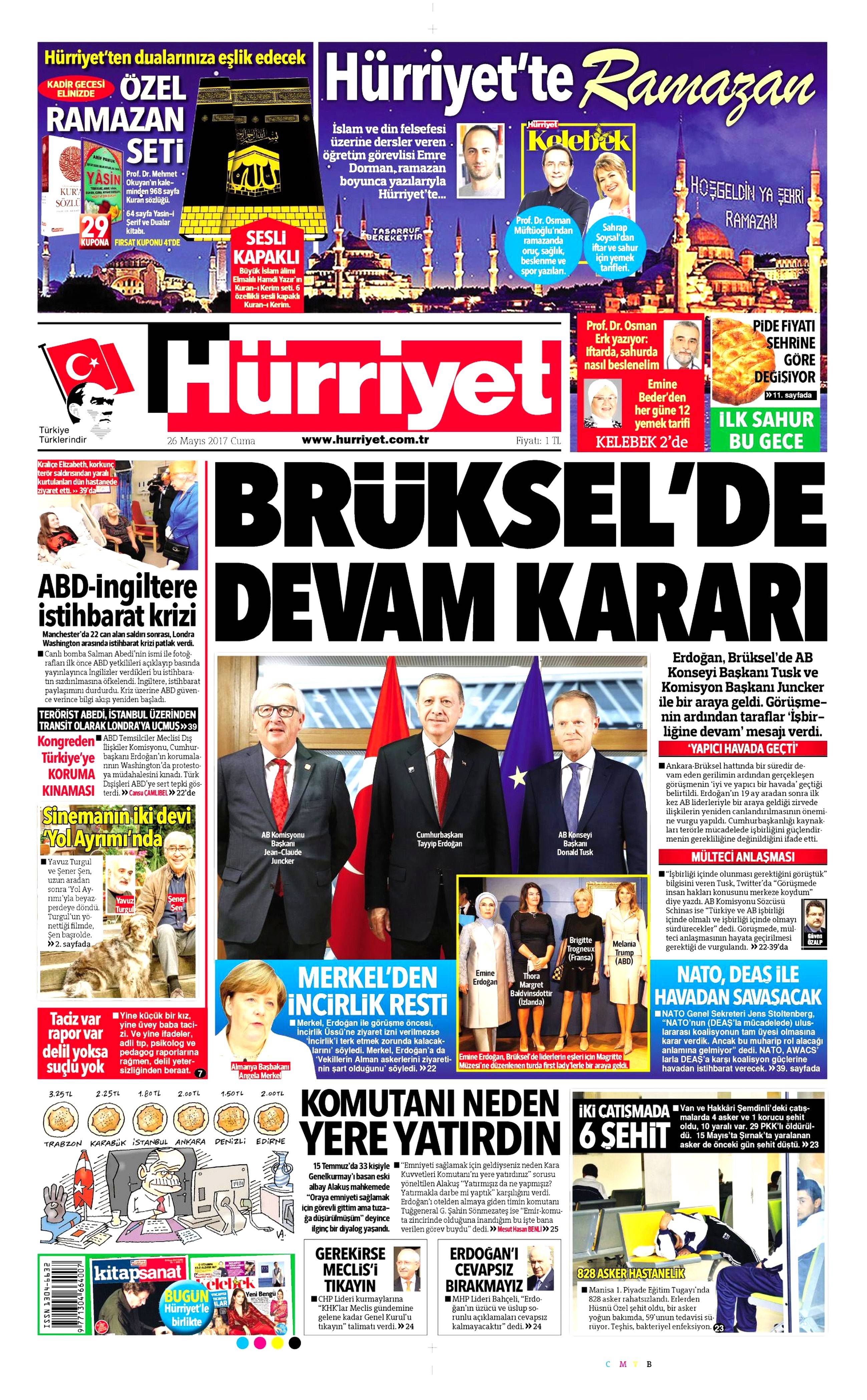 26 Mayıs 2017 Cuma gazete manşetleri - 10
