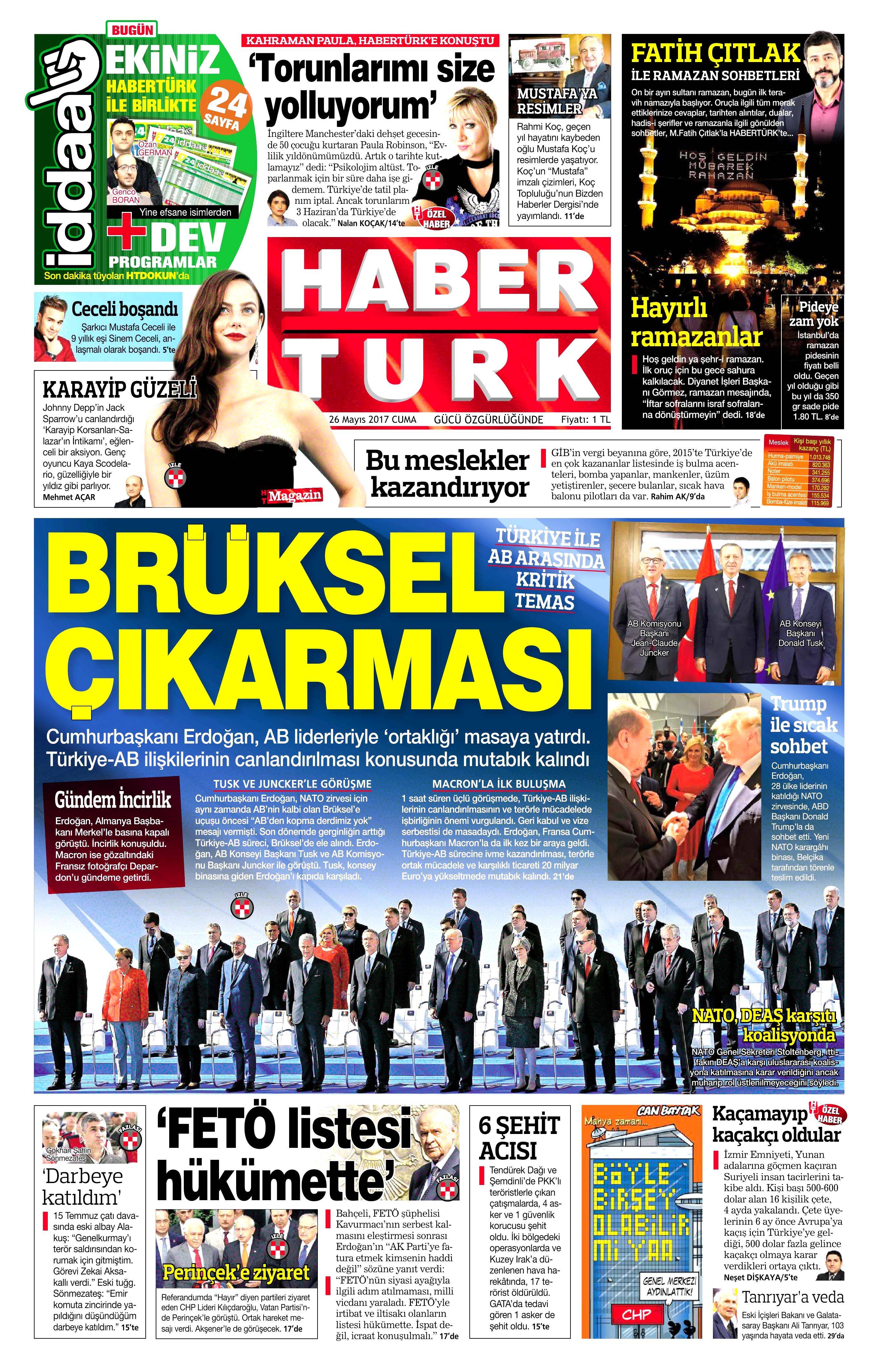 26 Mayıs 2017 Cuma gazete manşetleri - 9