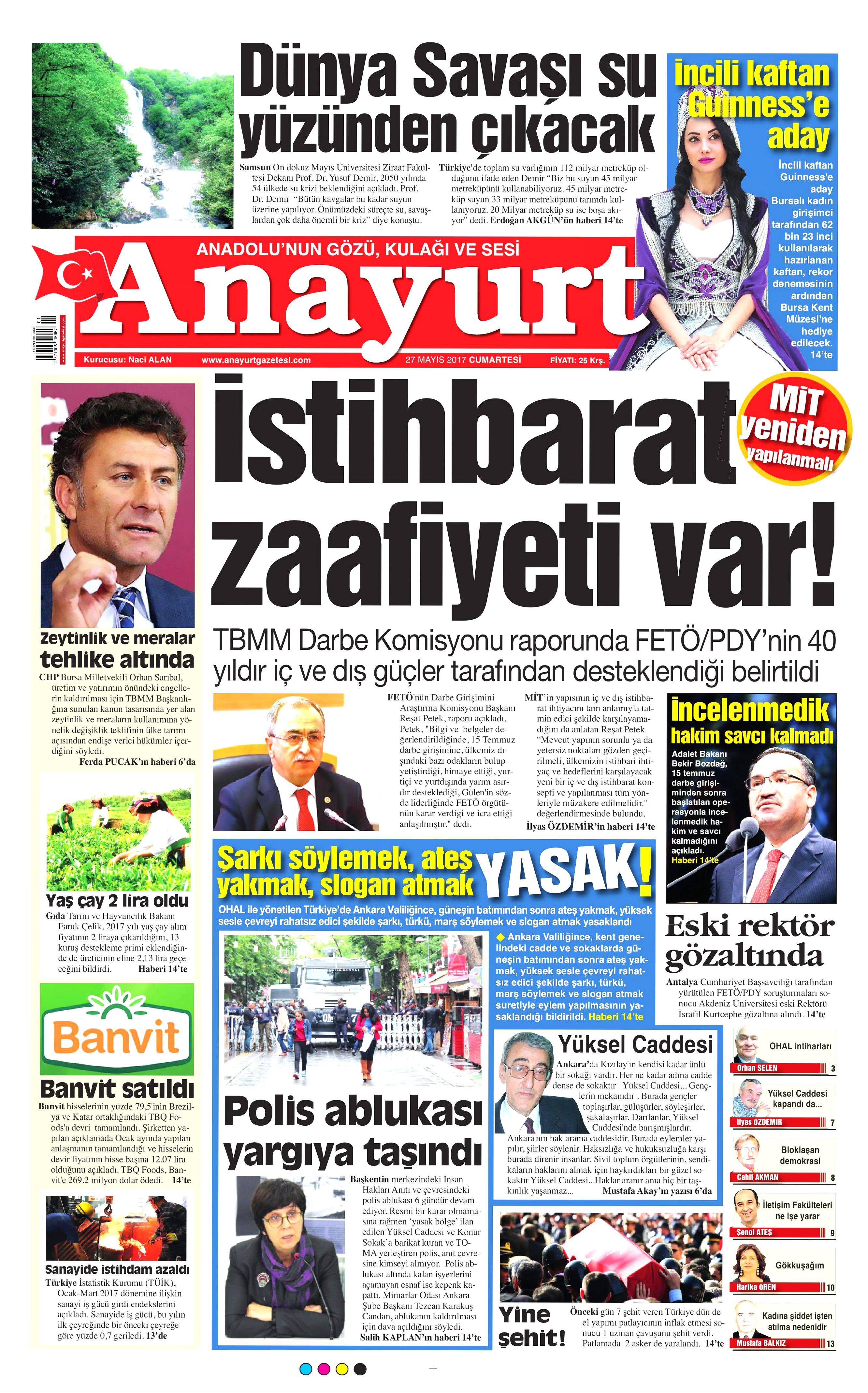 27 Mayıs 2017 Cumartesi gazete manşetleri - 3