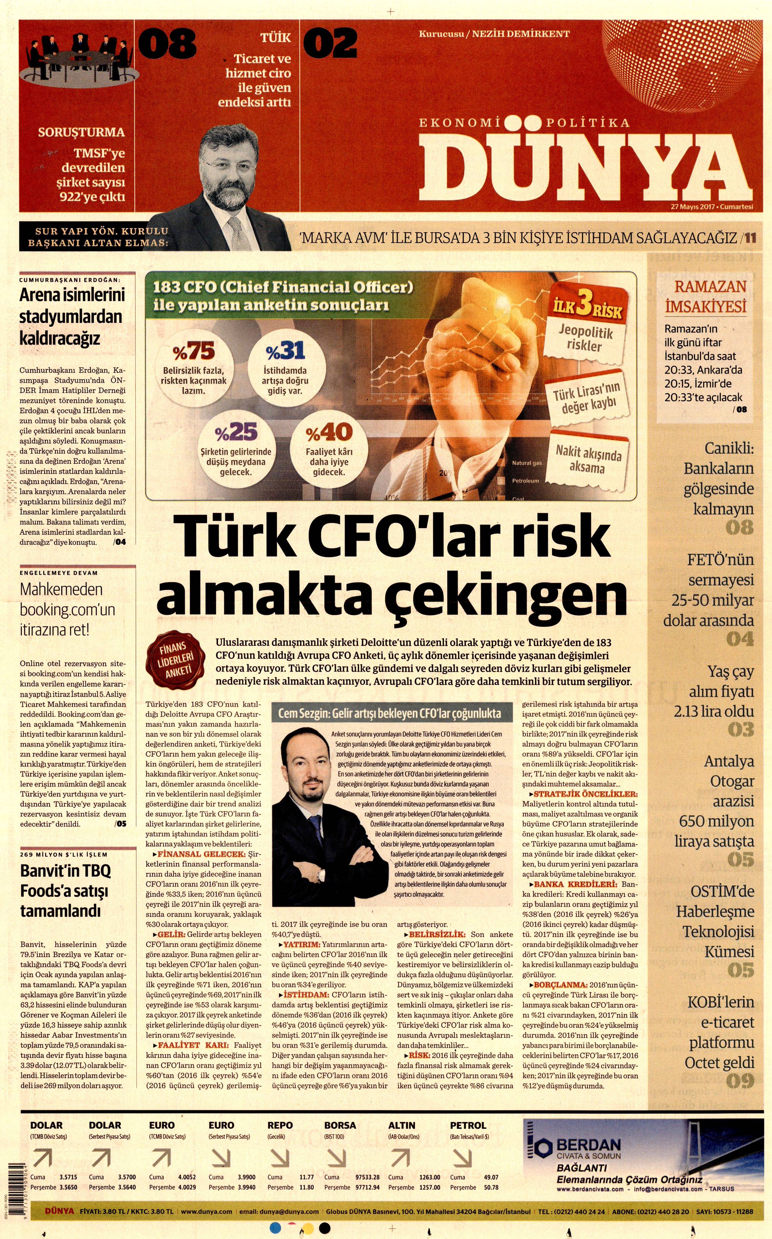 27 Mayıs 2017 Cumartesi gazete manşetleri - 6