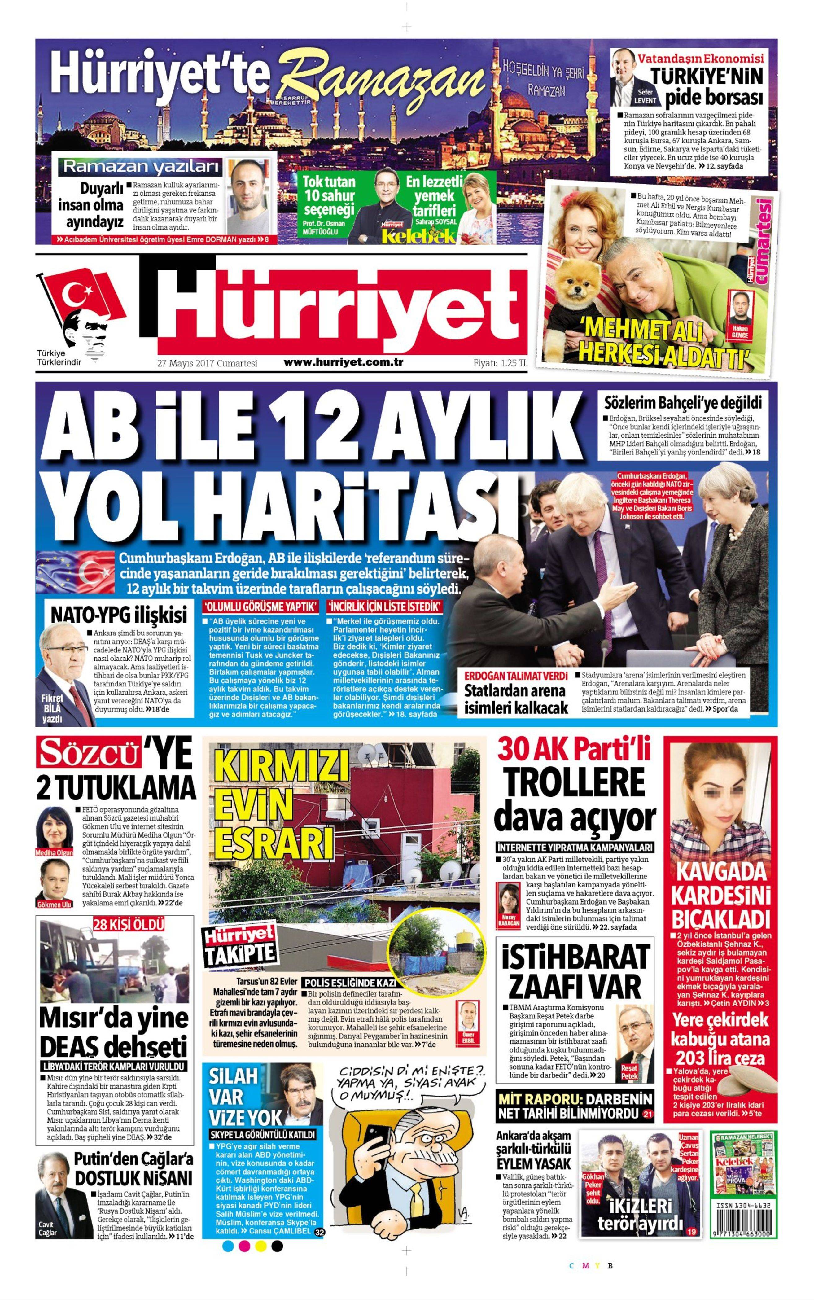 27 Mayıs 2017 Cumartesi gazete manşetleri - 10