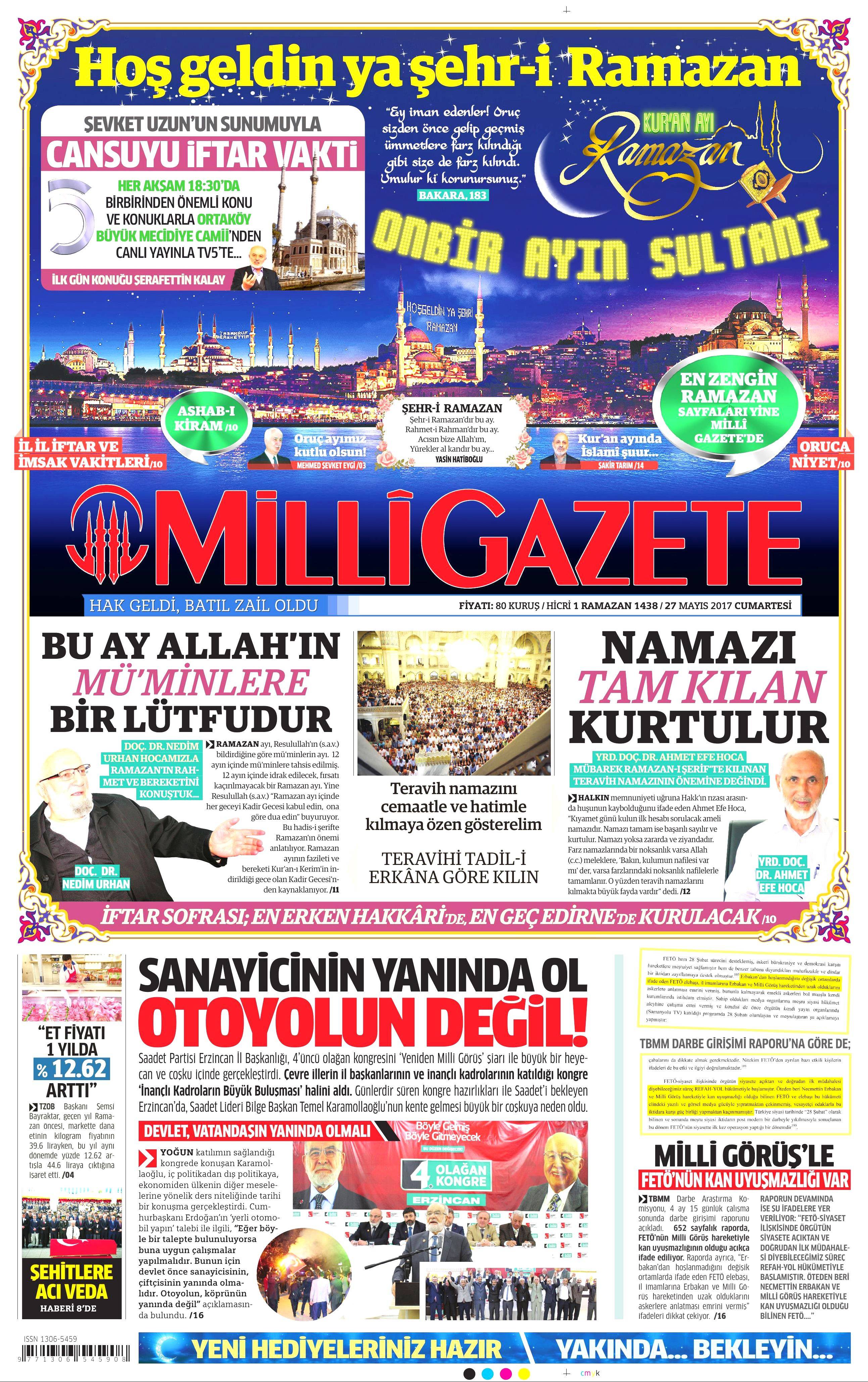 27 Mayıs 2017 Cumartesi gazete manşetleri - 13