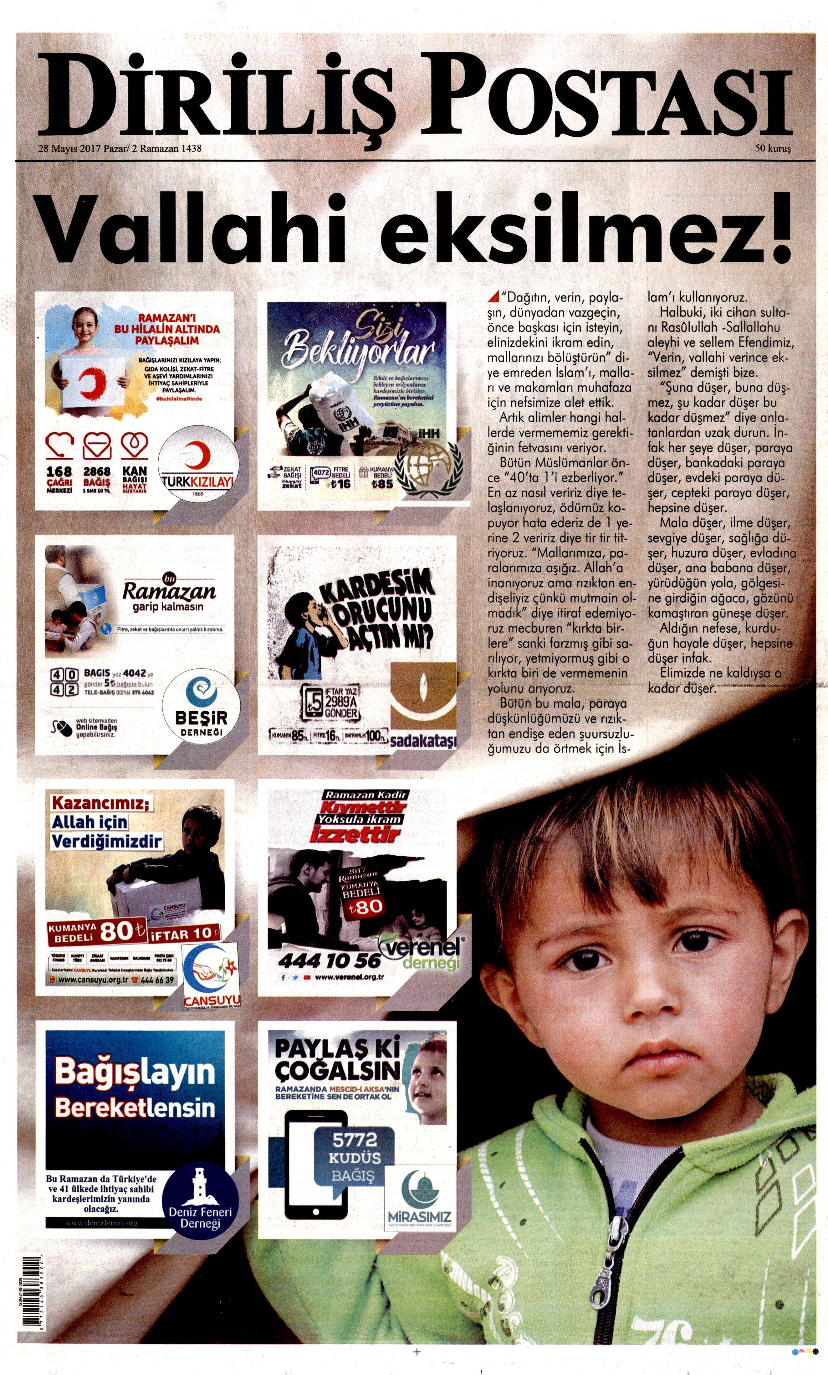 28 Mayıs 2017 Pazar gazete manşetleri - 6