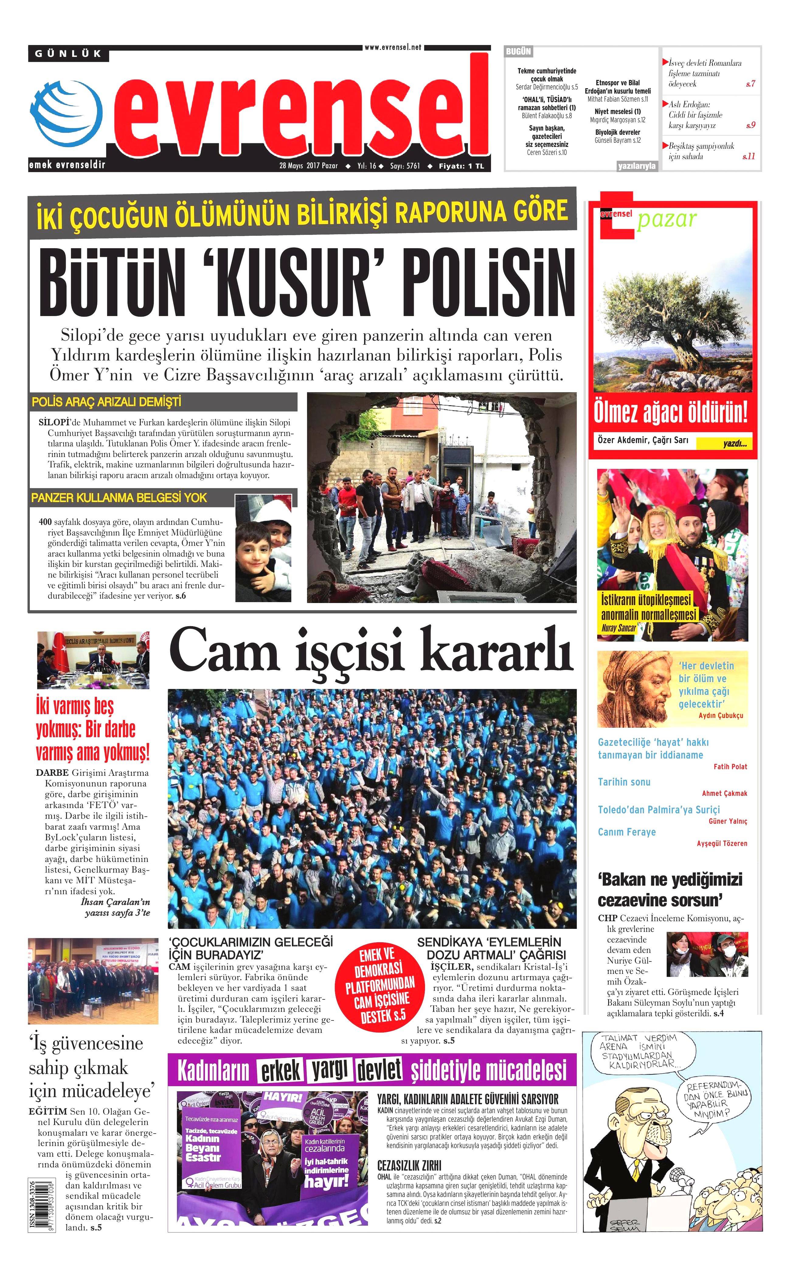 28 Mayıs 2017 Pazar gazete manşetleri - 7