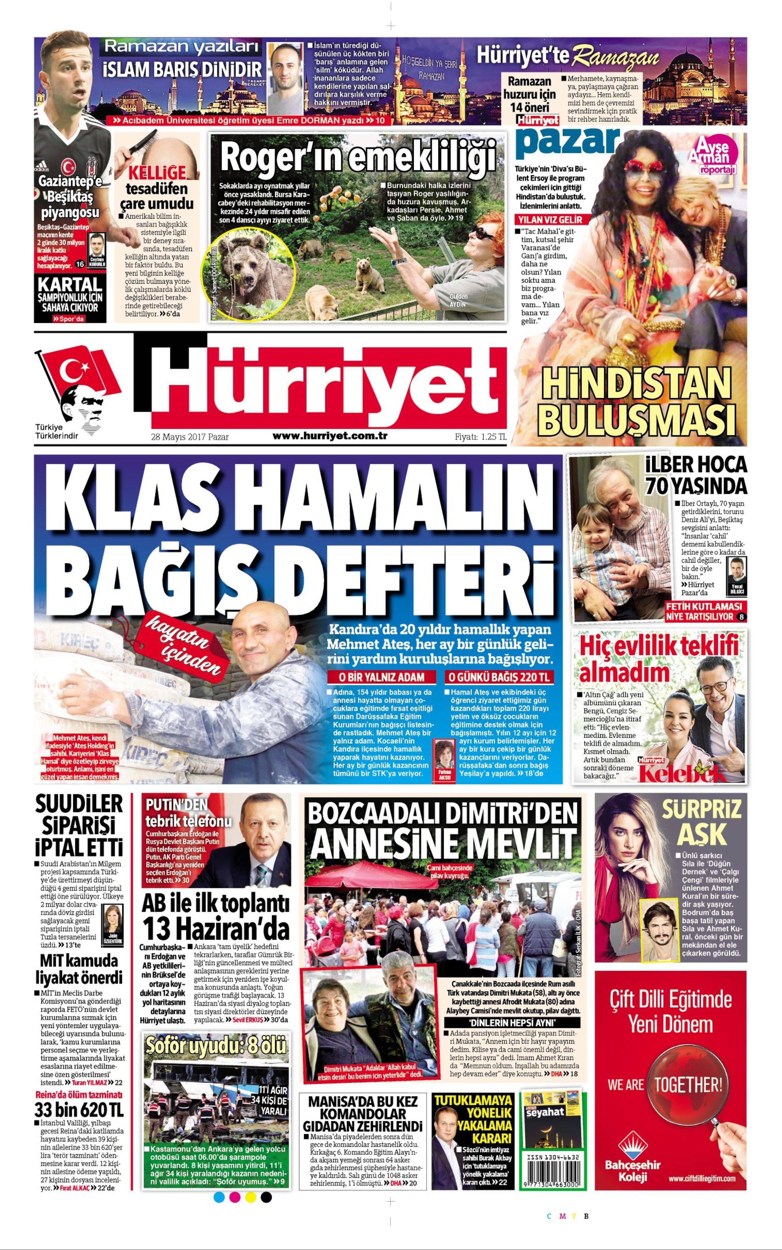 28 Mayıs 2017 Pazar gazete manşetleri - 10