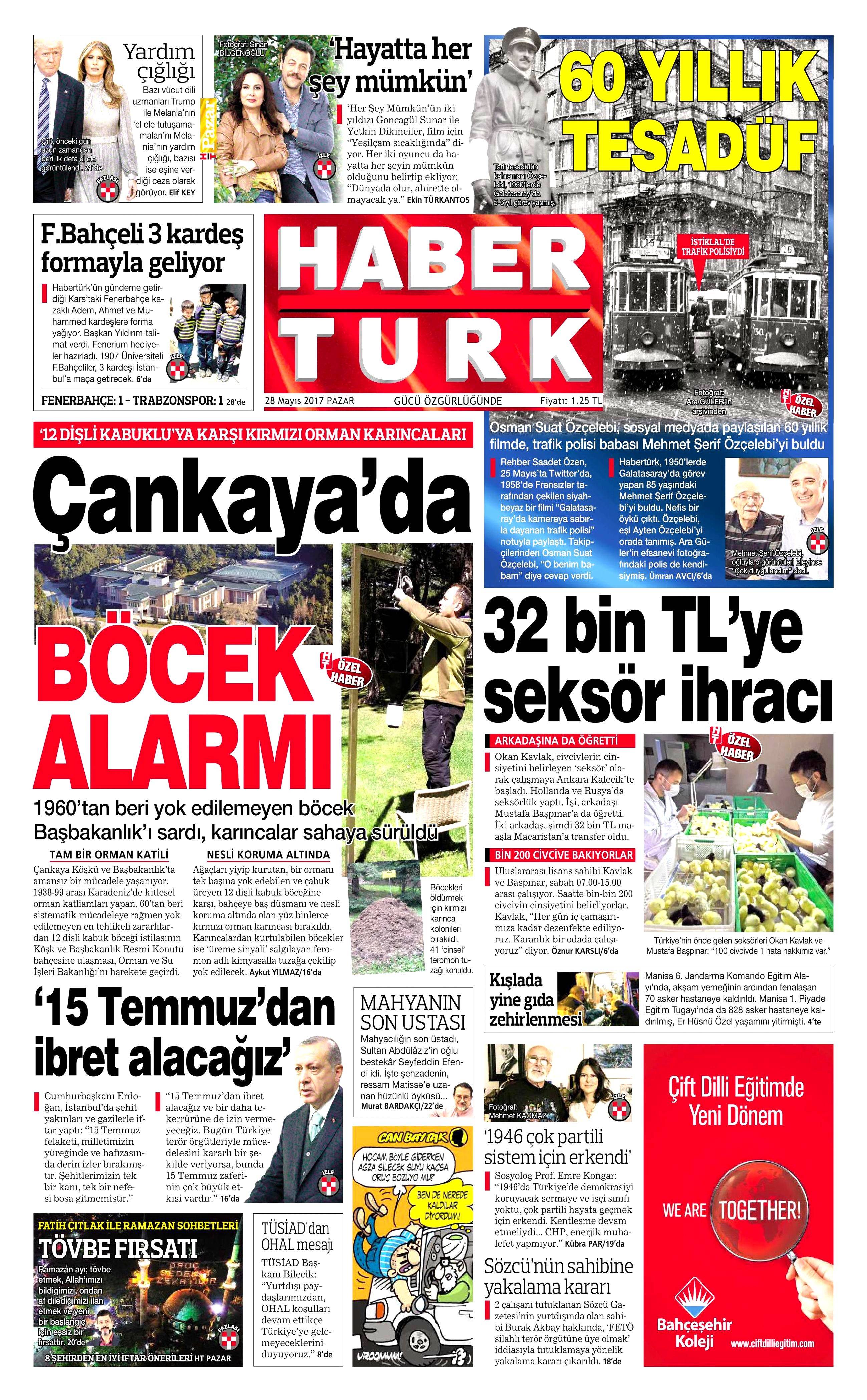 28 Mayıs 2017 Pazar gazete manşetleri - 9