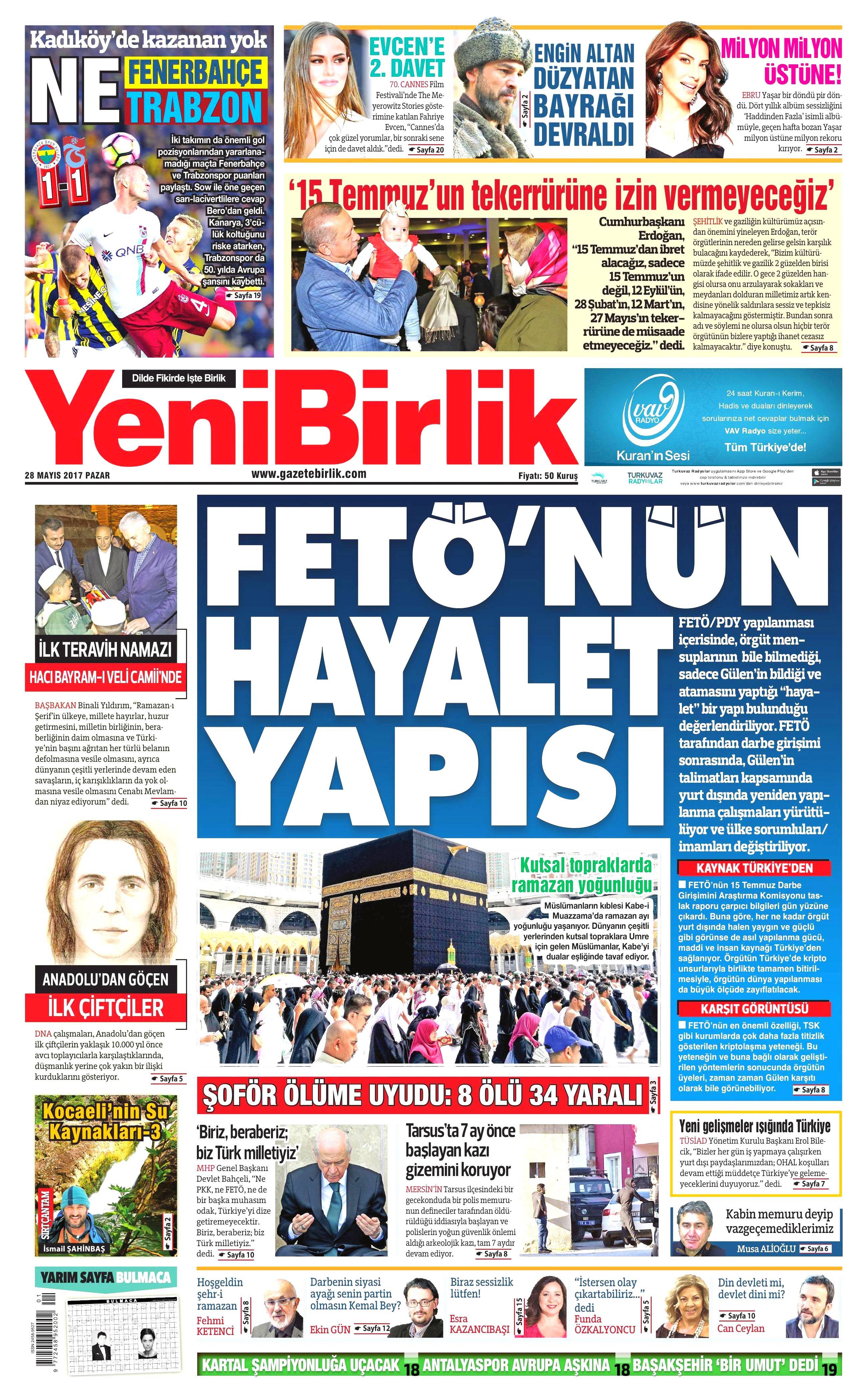 28 Mayıs 2017 Pazar gazete manşetleri - 25