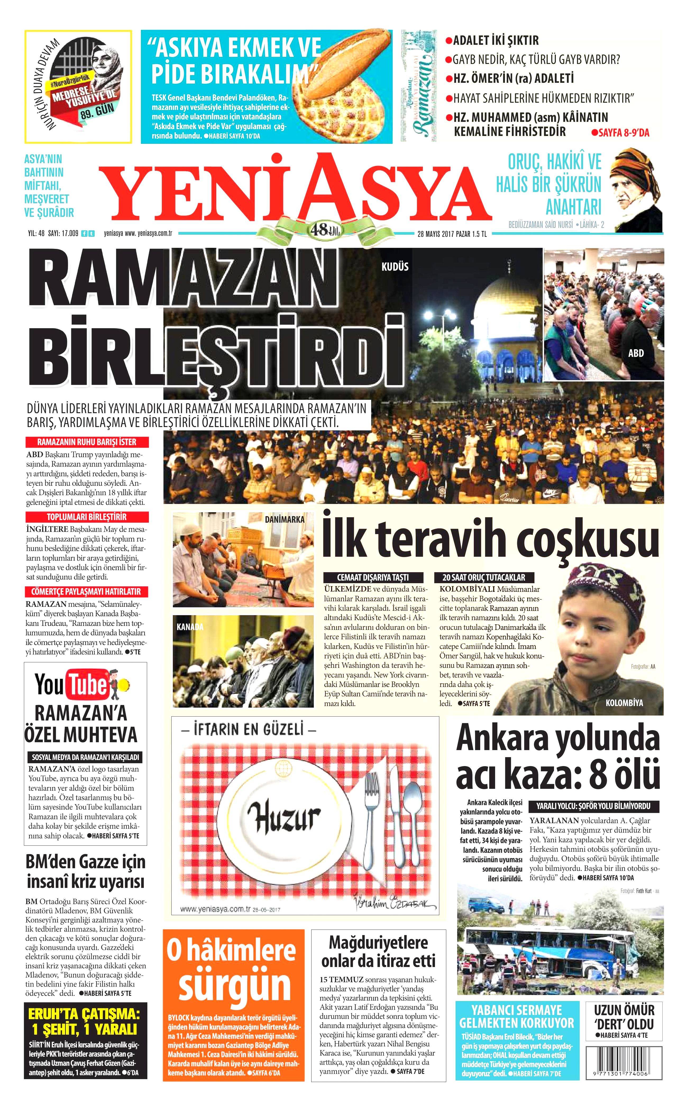 28 Mayıs 2017 Pazar gazete manşetleri - 24