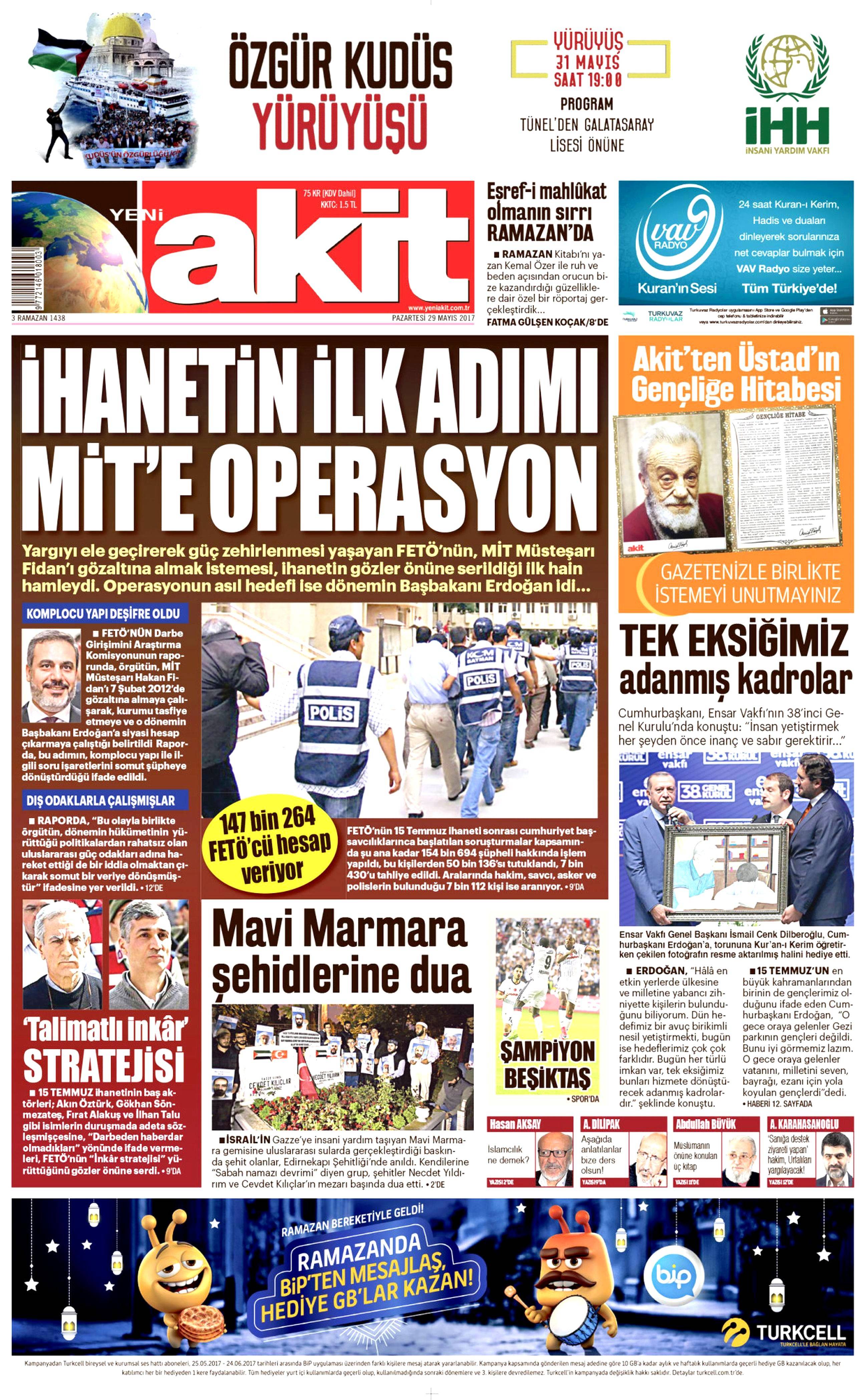 29 Mayıs 2017 Pazartesi gazete manşetleri - 2