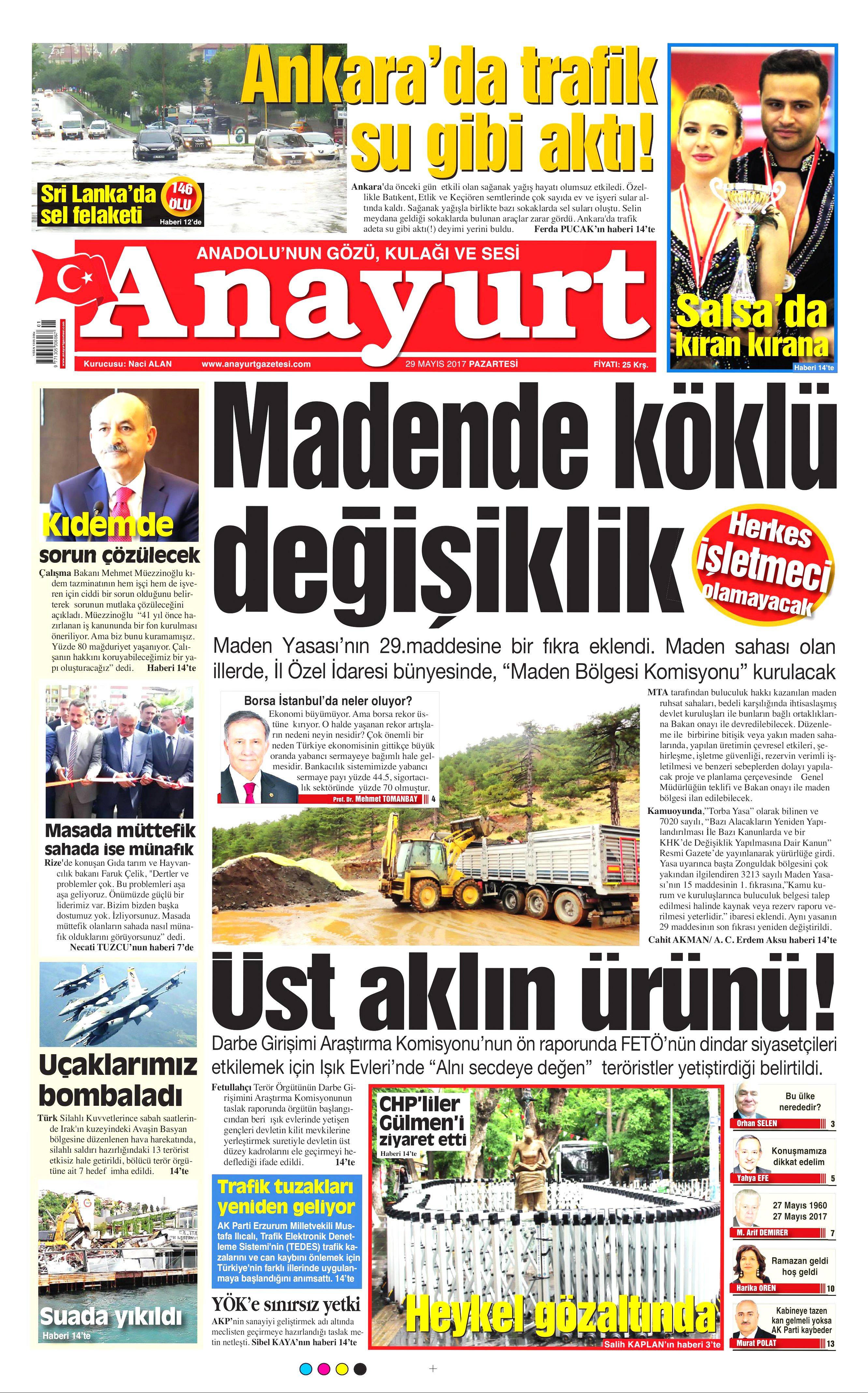 29 Mayıs 2017 Pazartesi gazete manşetleri - 3