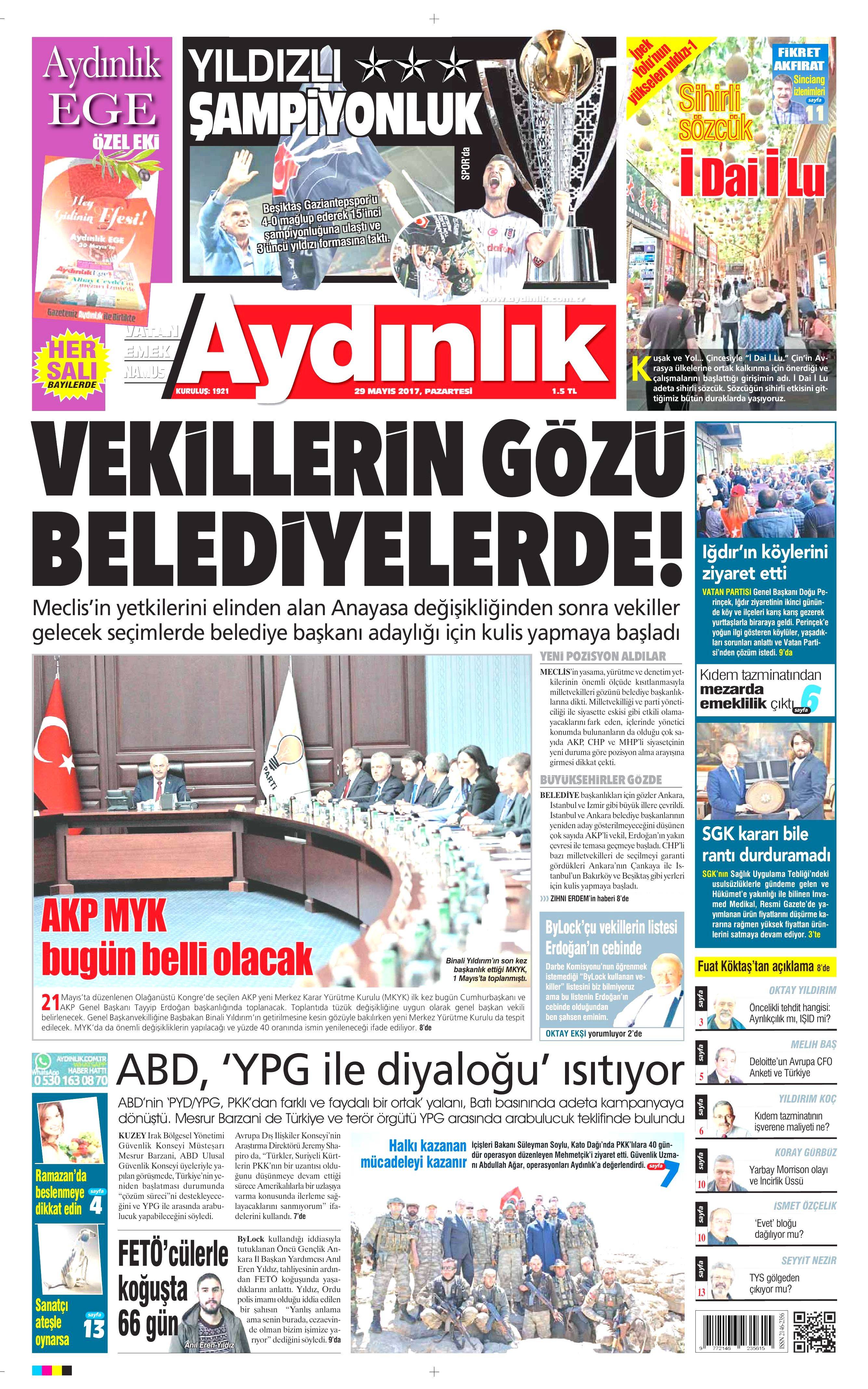29 Mayıs 2017 Pazartesi gazete manşetleri - 4
