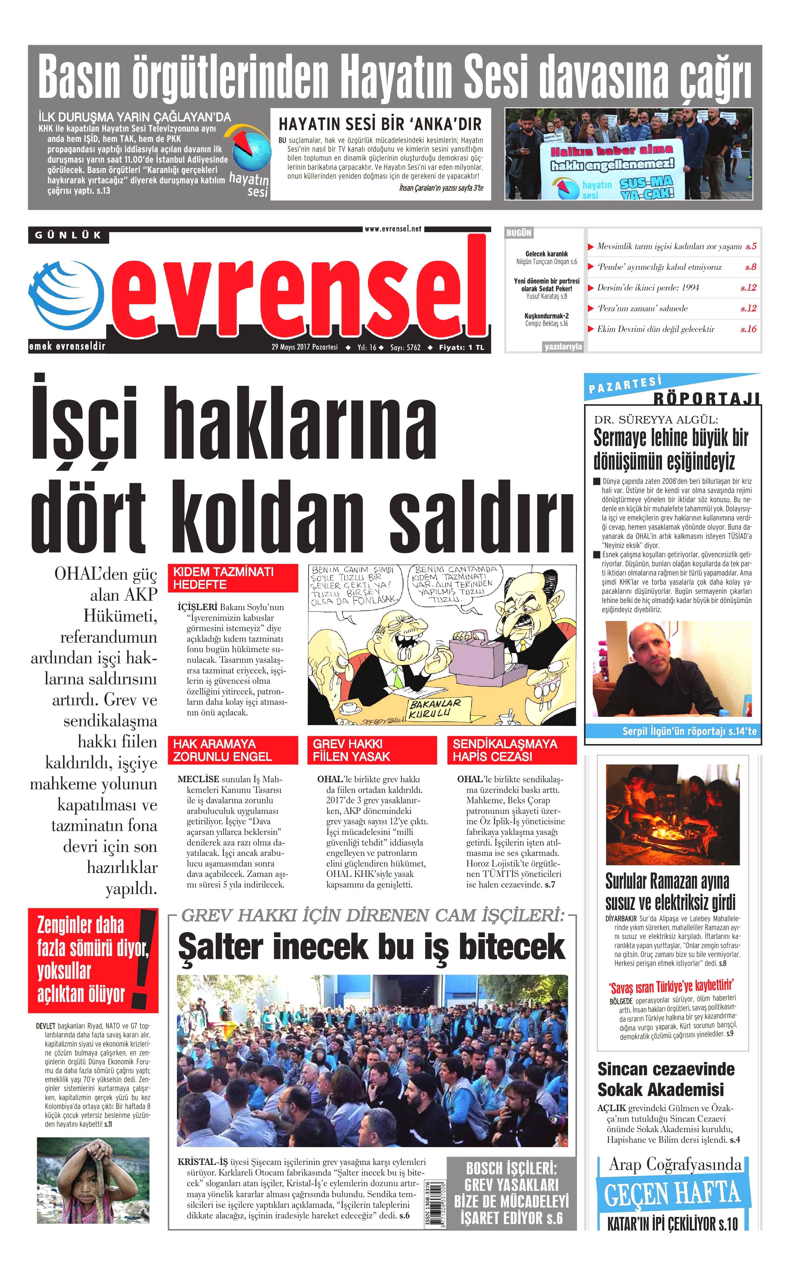 29 Mayıs 2017 Pazartesi gazete manşetleri - 9