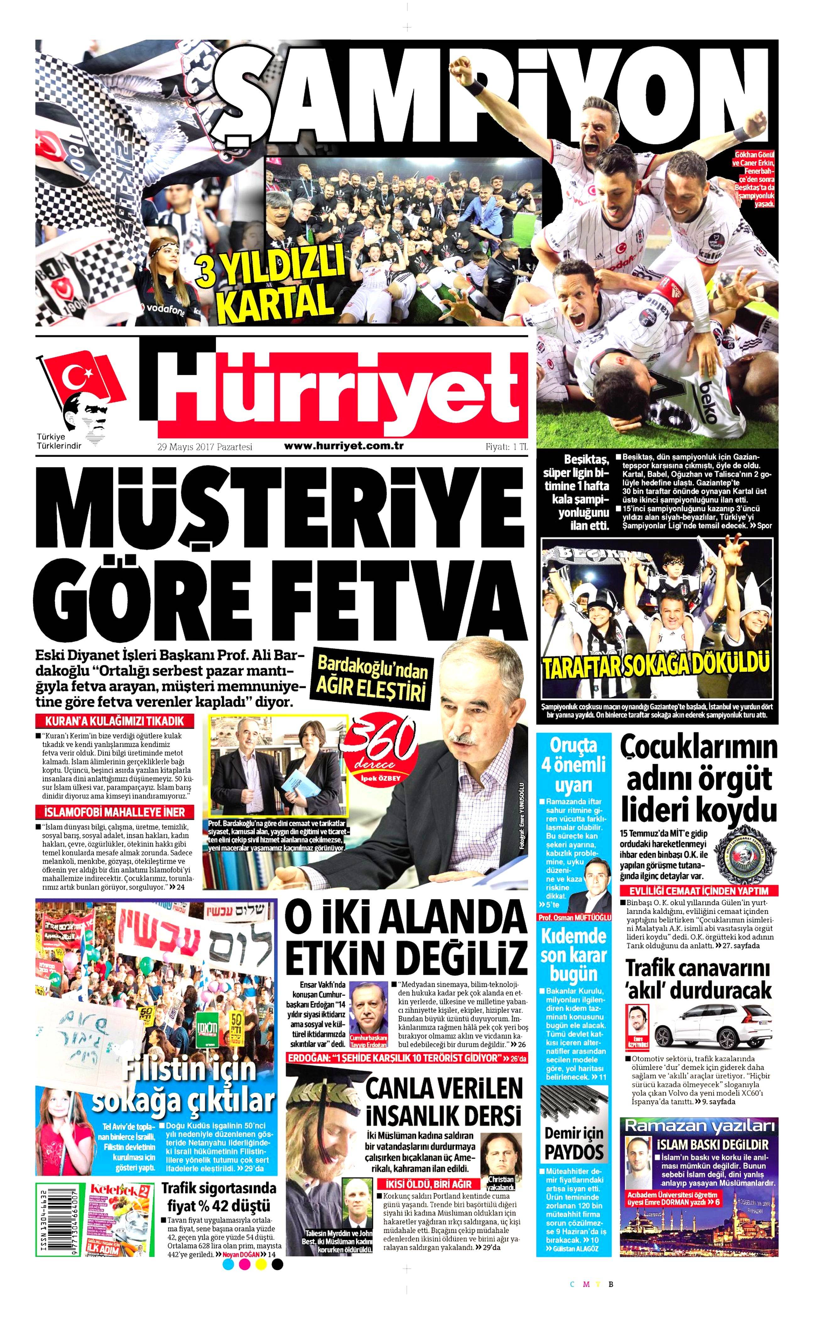 29 Mayıs 2017 Pazartesi gazete manşetleri - 11