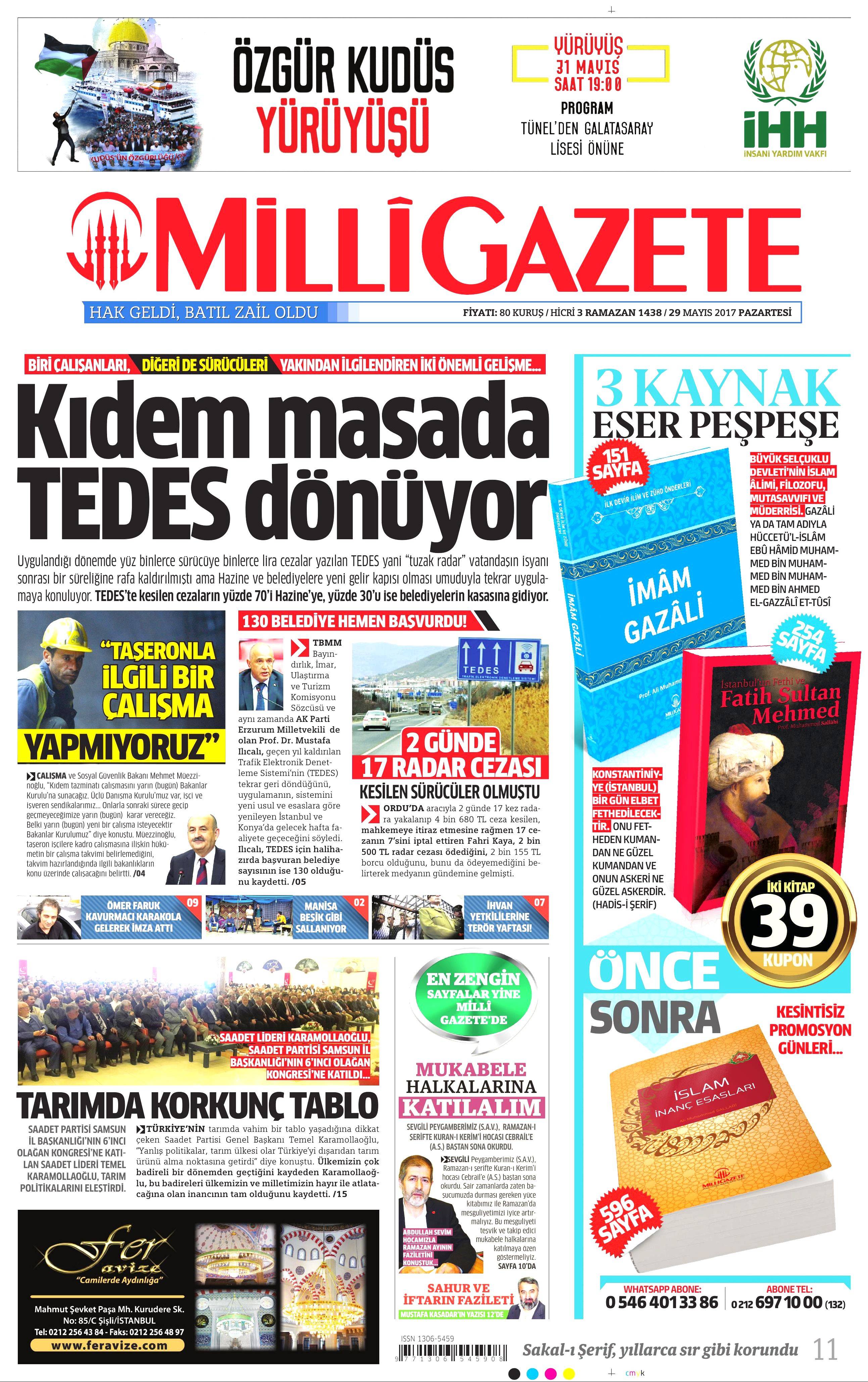 29 Mayıs 2017 Pazartesi gazete manşetleri - 15