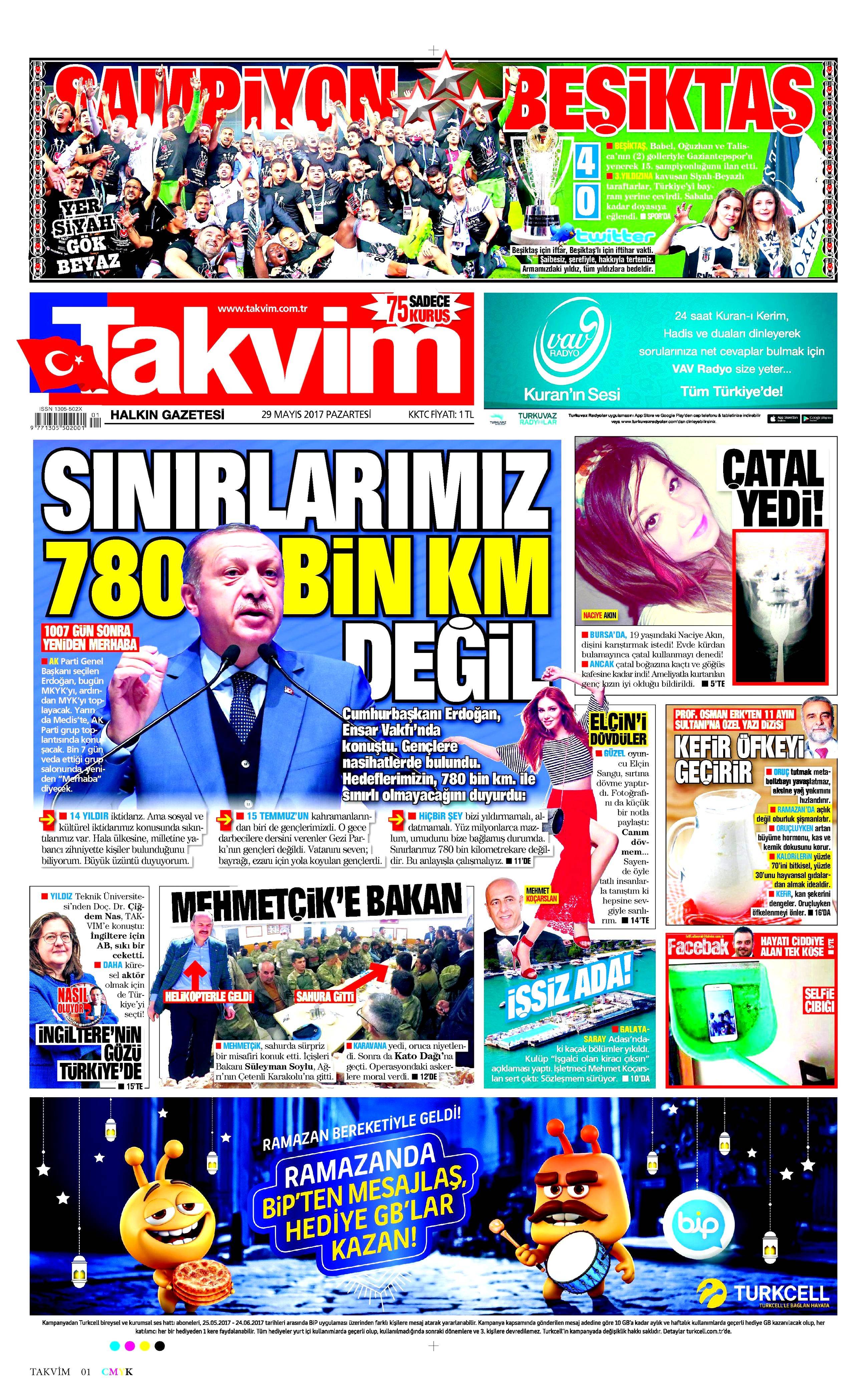 29 Mayıs 2017 Pazartesi gazete manşetleri - 22