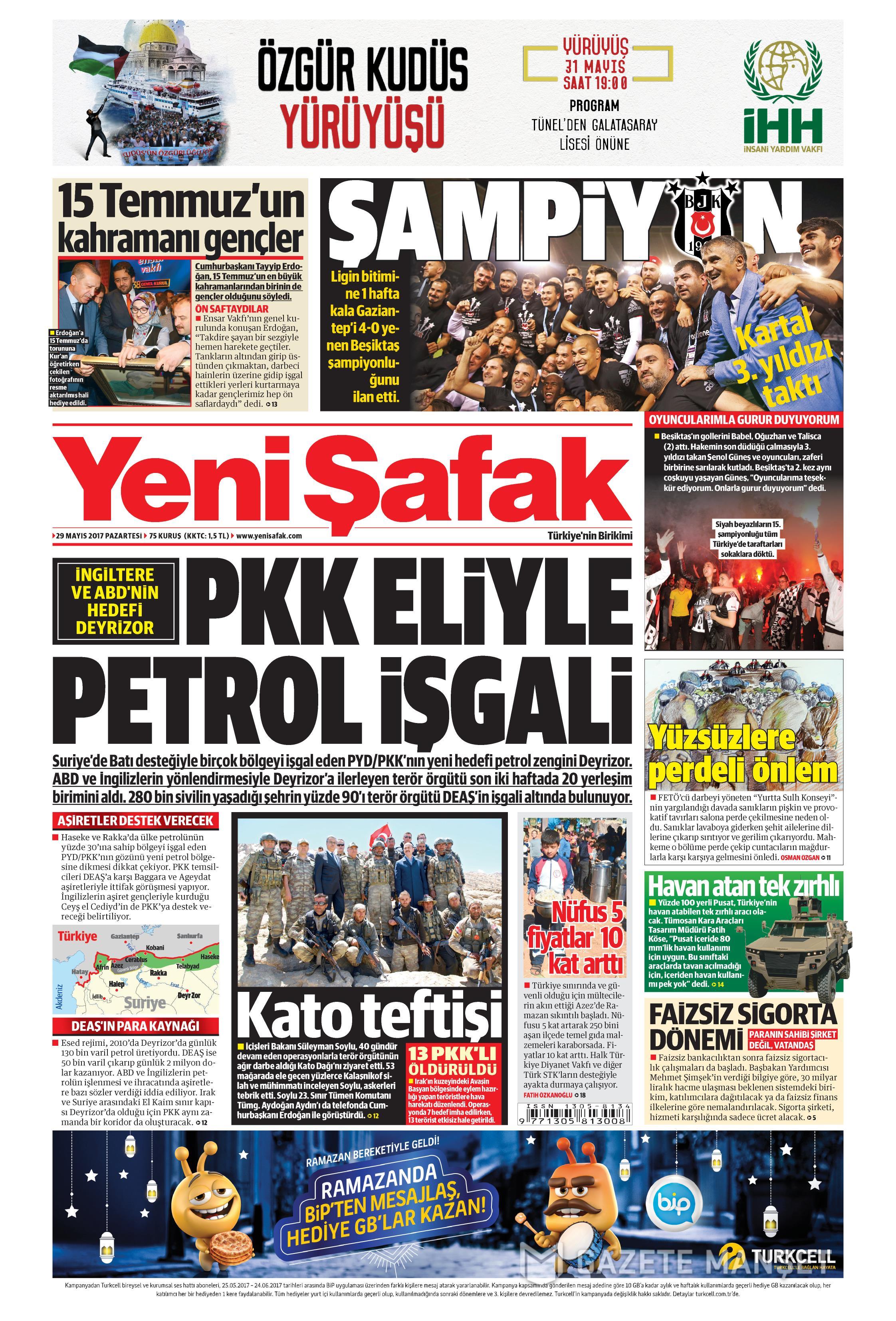 29 Mayıs 2017 Pazartesi gazete manşetleri - 30
