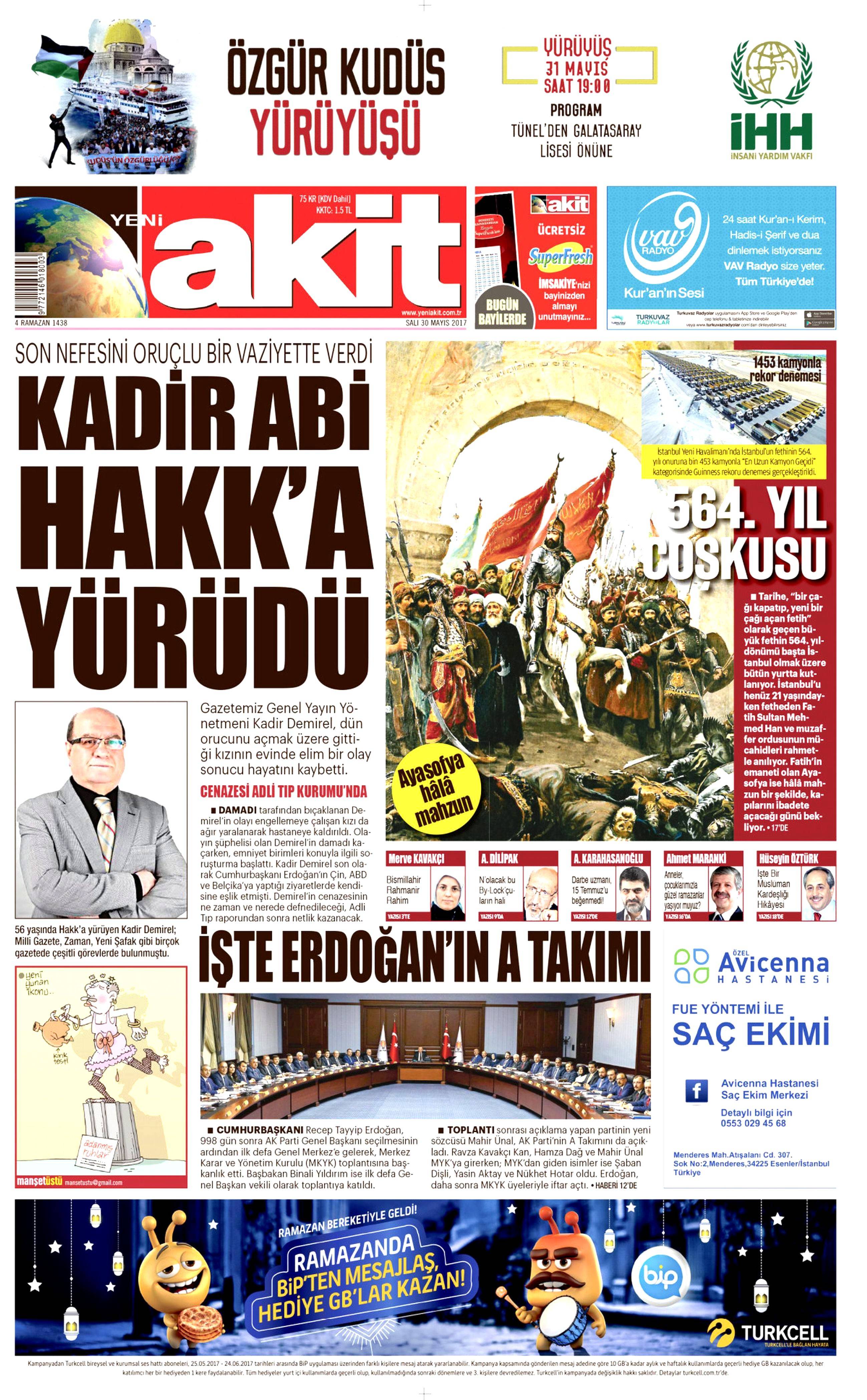 30 Mayıs 2017 Salı gazete manşetleri - 3