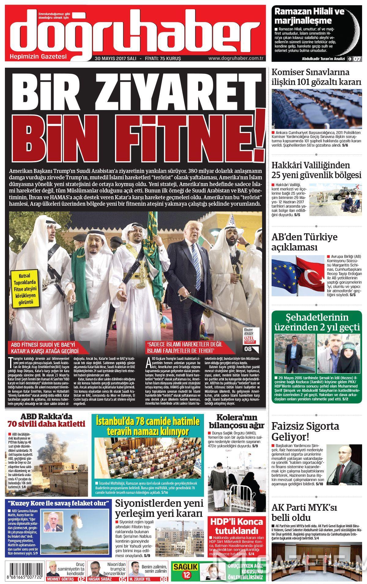 30 Mayıs 2017 Salı gazete manşetleri - 8