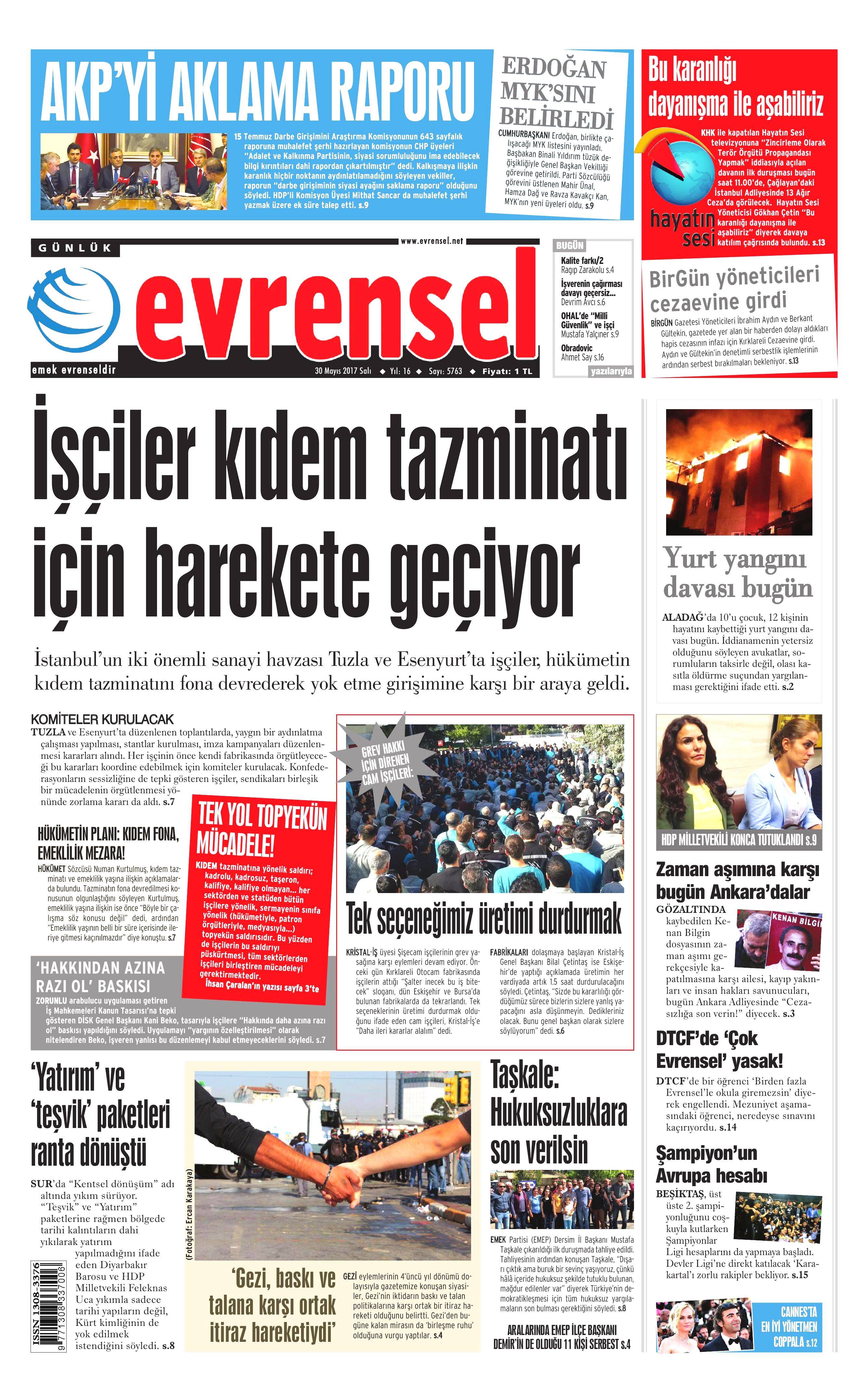 30 Mayıs 2017 Salı gazete manşetleri - 10