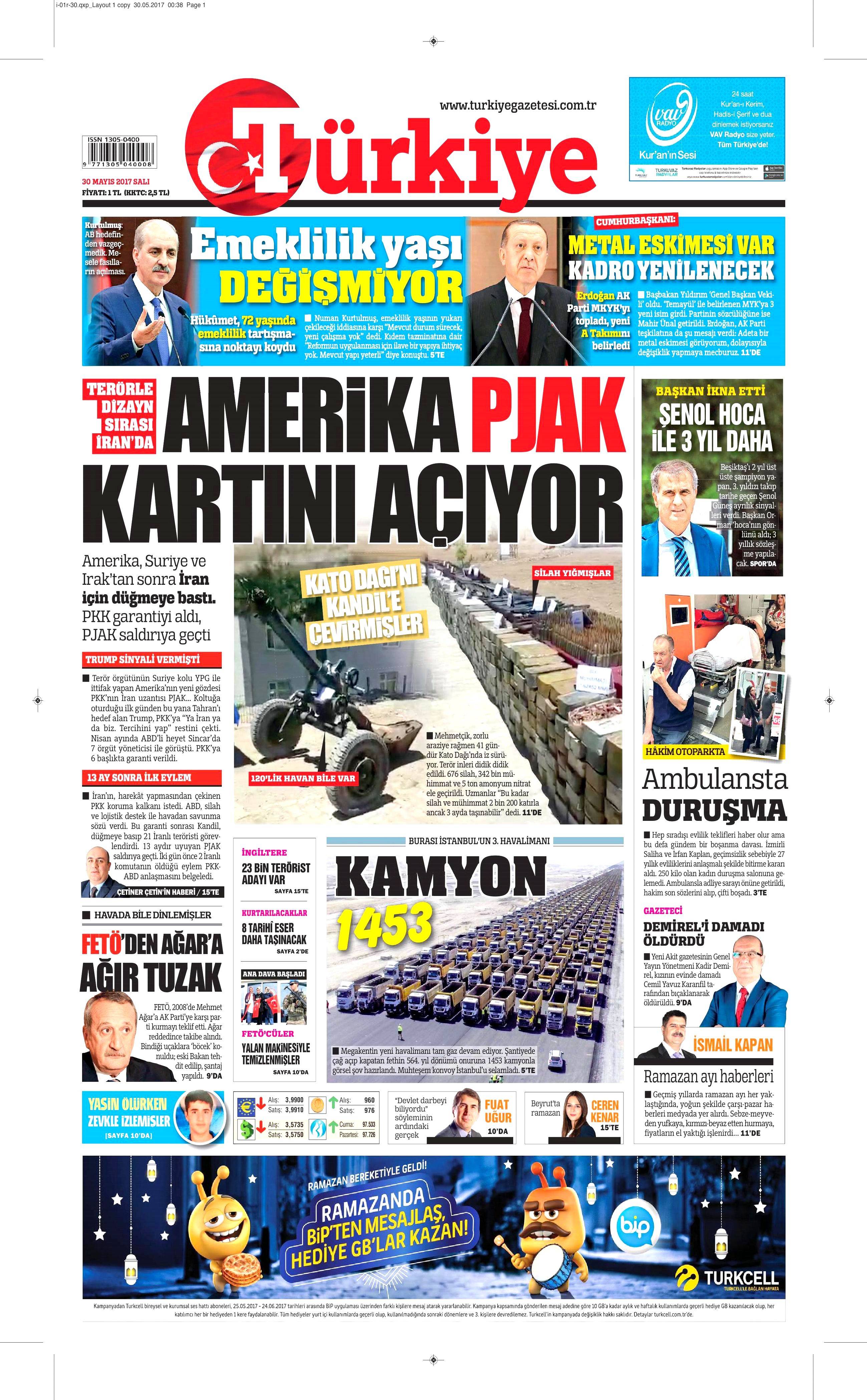 30 Mayıs 2017 Salı gazete manşetleri - 22