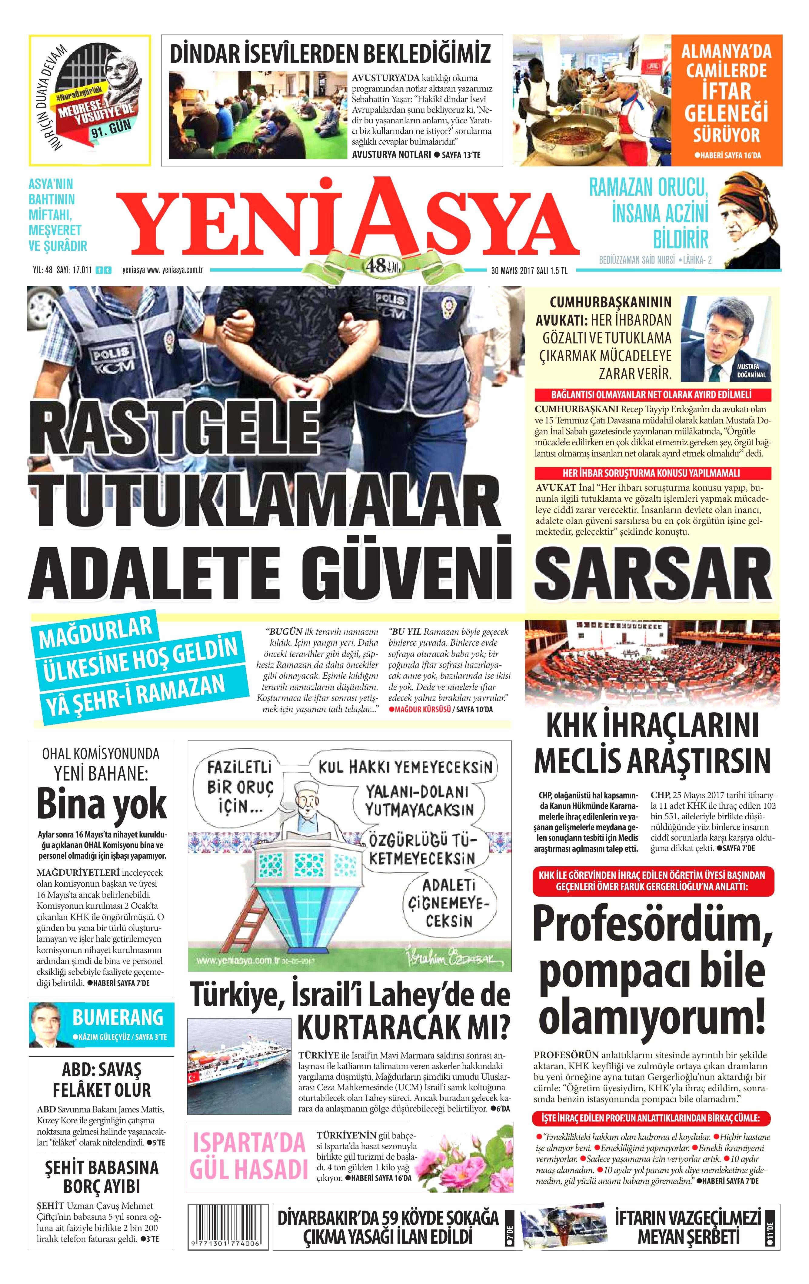 30 Mayıs 2017 Salı gazete manşetleri - 24