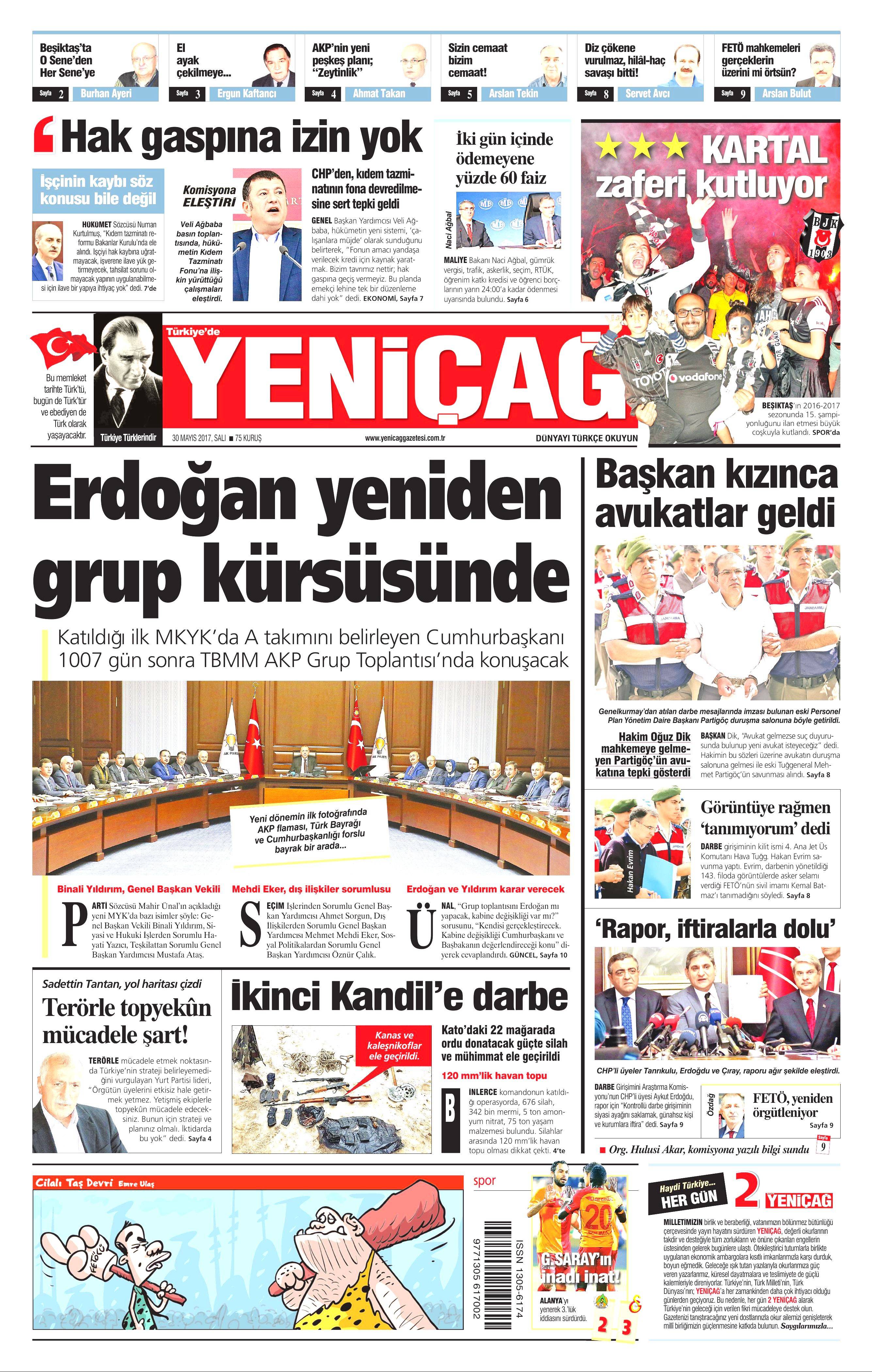 30 Mayıs 2017 Salı gazete manşetleri - 26