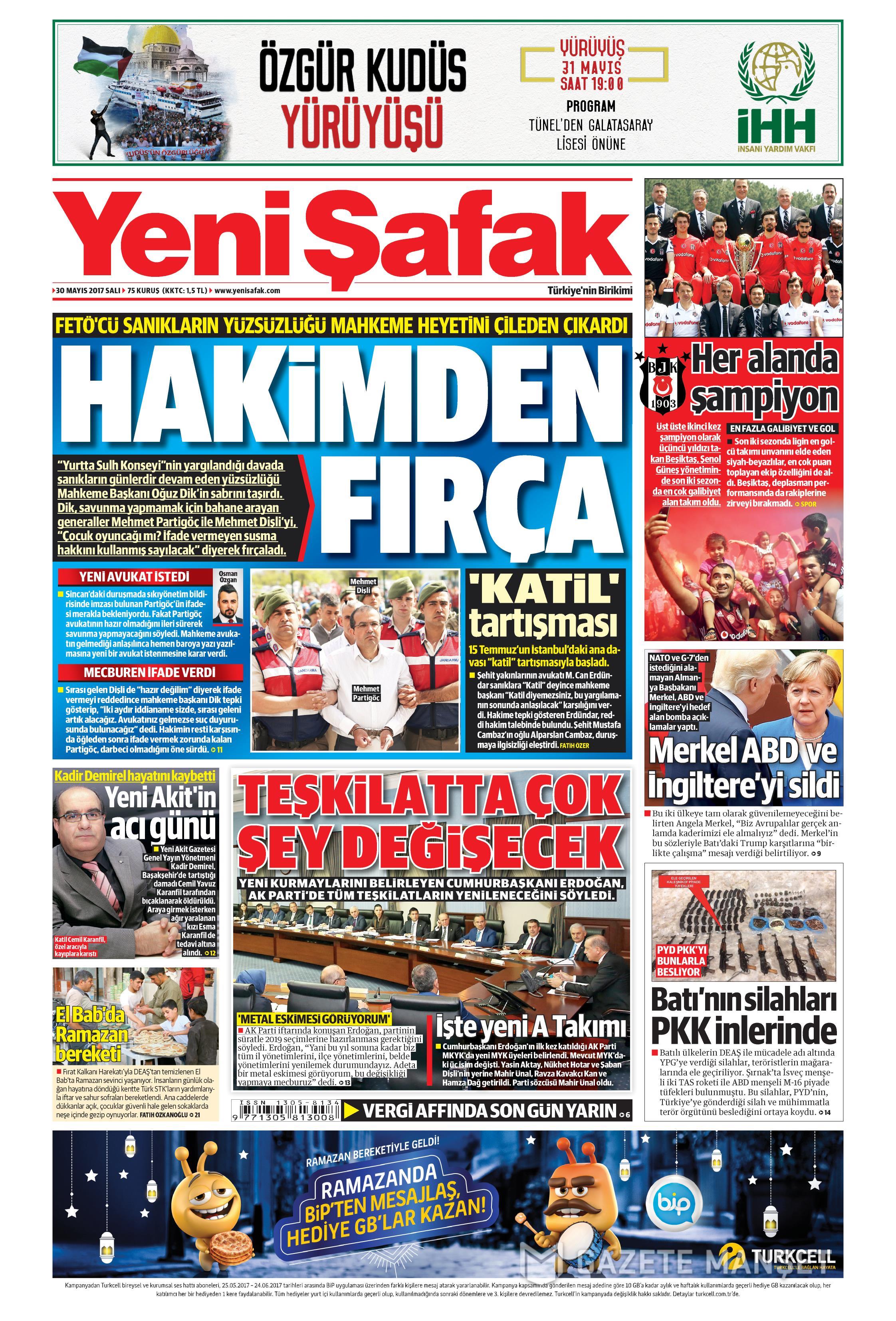30 Mayıs 2017 Salı gazete manşetleri - 29
