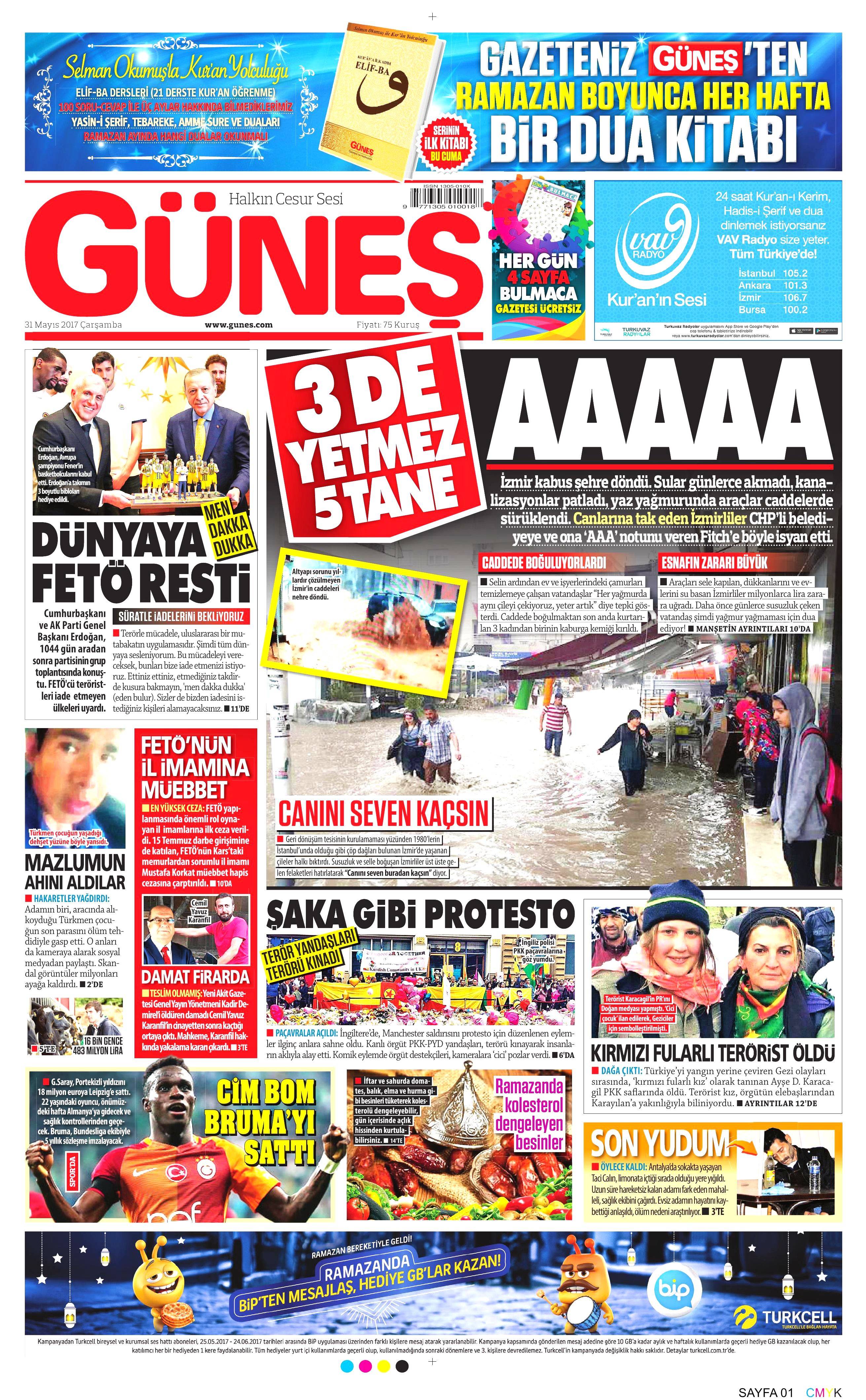 31 Mayıs 2017 Çarşamba gazete manşetleri - 8