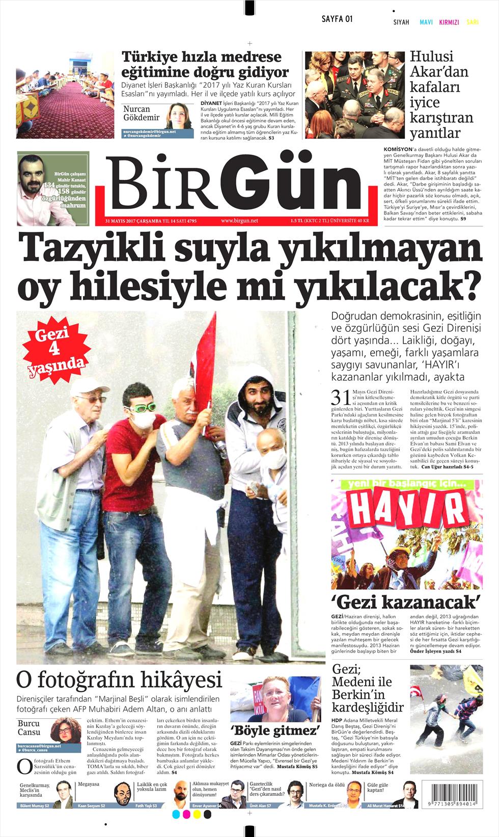31 Mayıs 2017 Çarşamba gazete manşetleri - 4