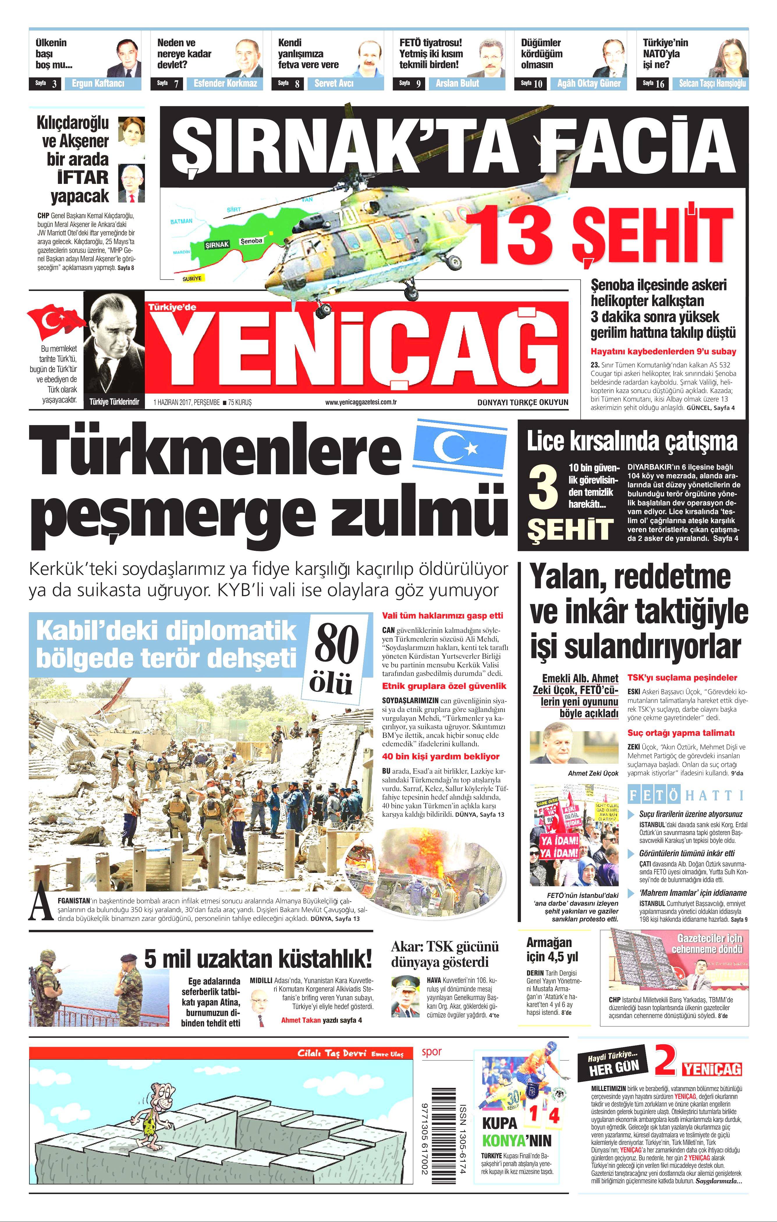 1 Haziran 2017 Perşembe gazete manşetleri - 25