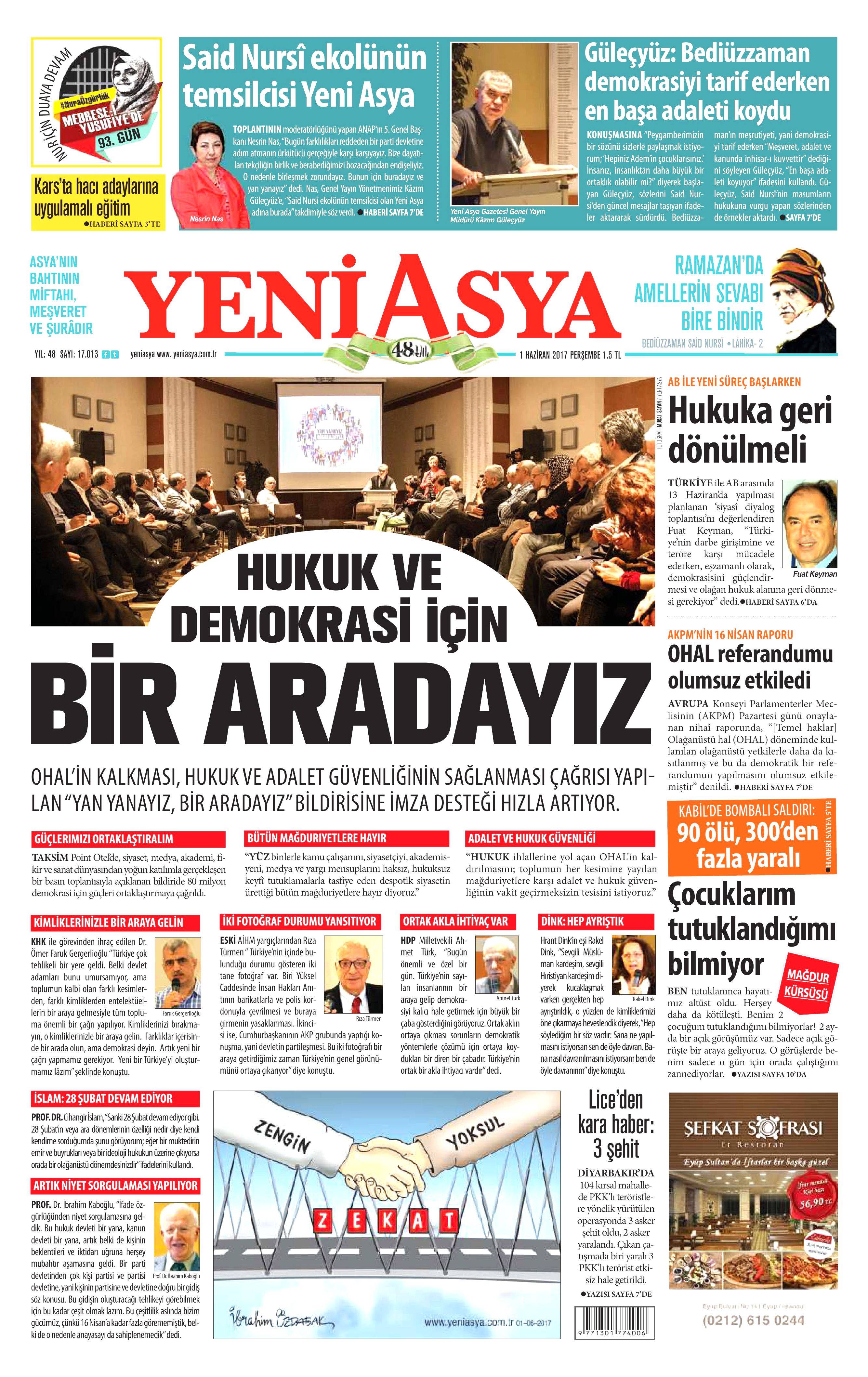 1 Haziran 2017 Perşembe gazete manşetleri - 23