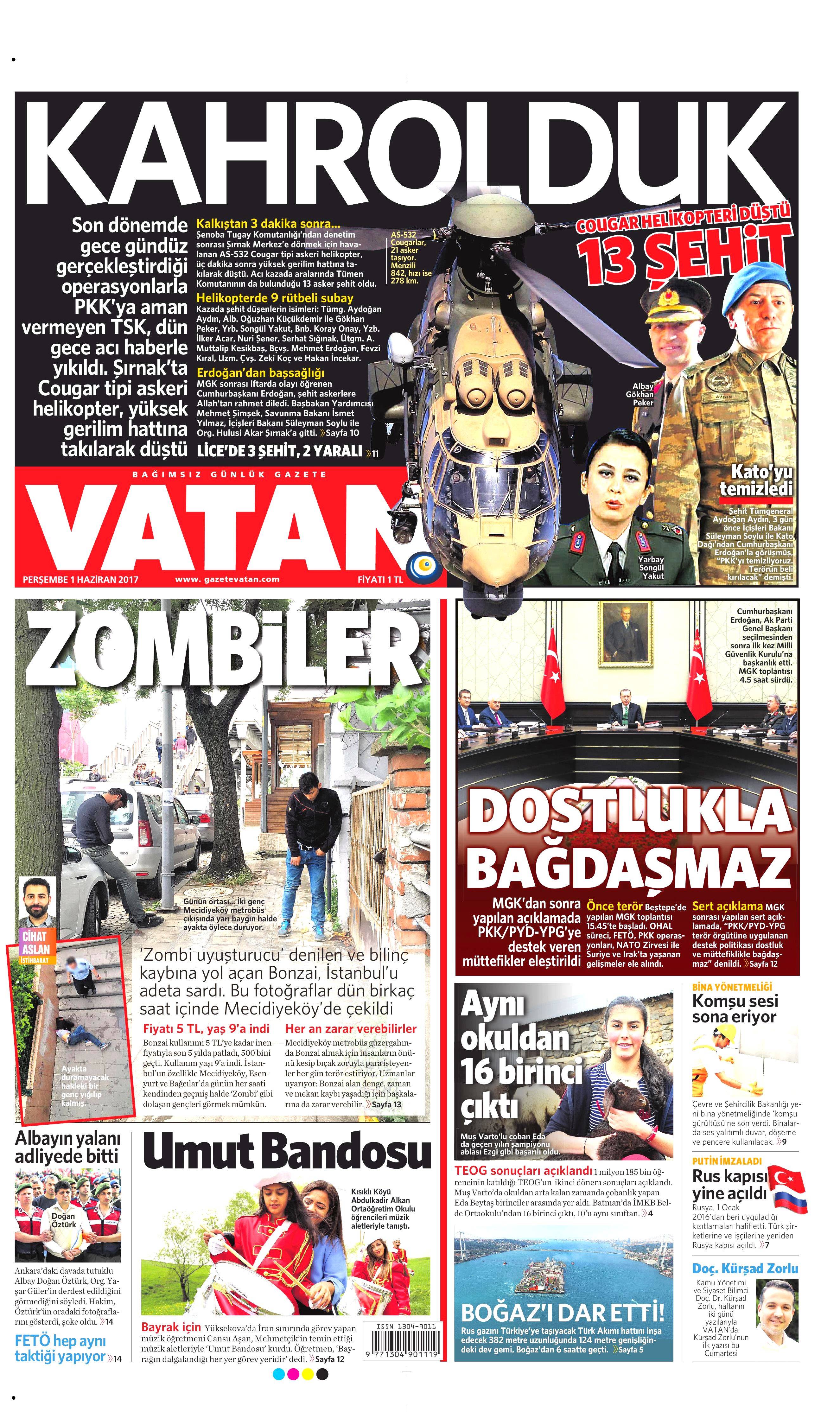 1 Haziran 2017 Perşembe gazete manşetleri - 22