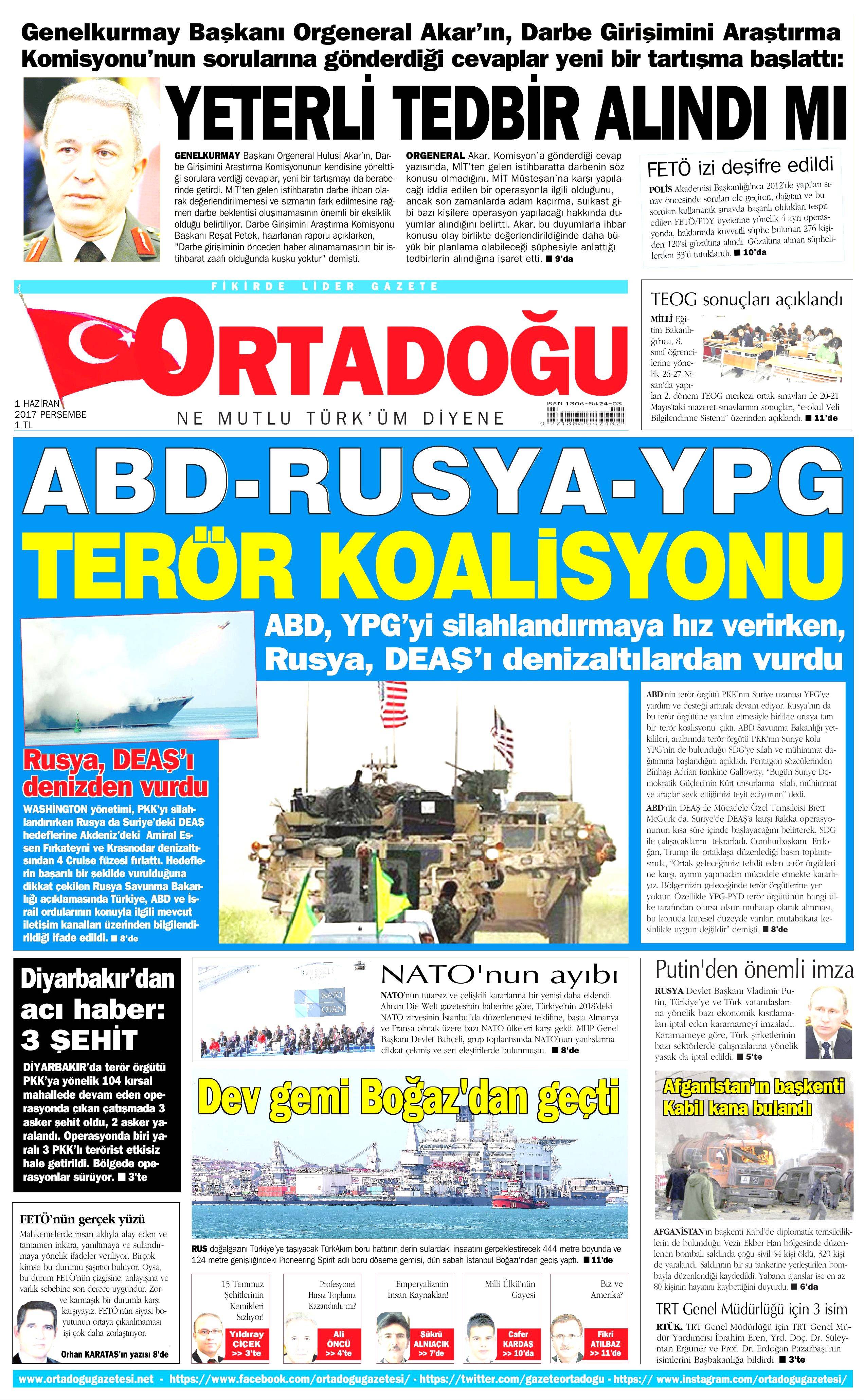 1 Haziran 2017 Perşembe gazete manşetleri - 17