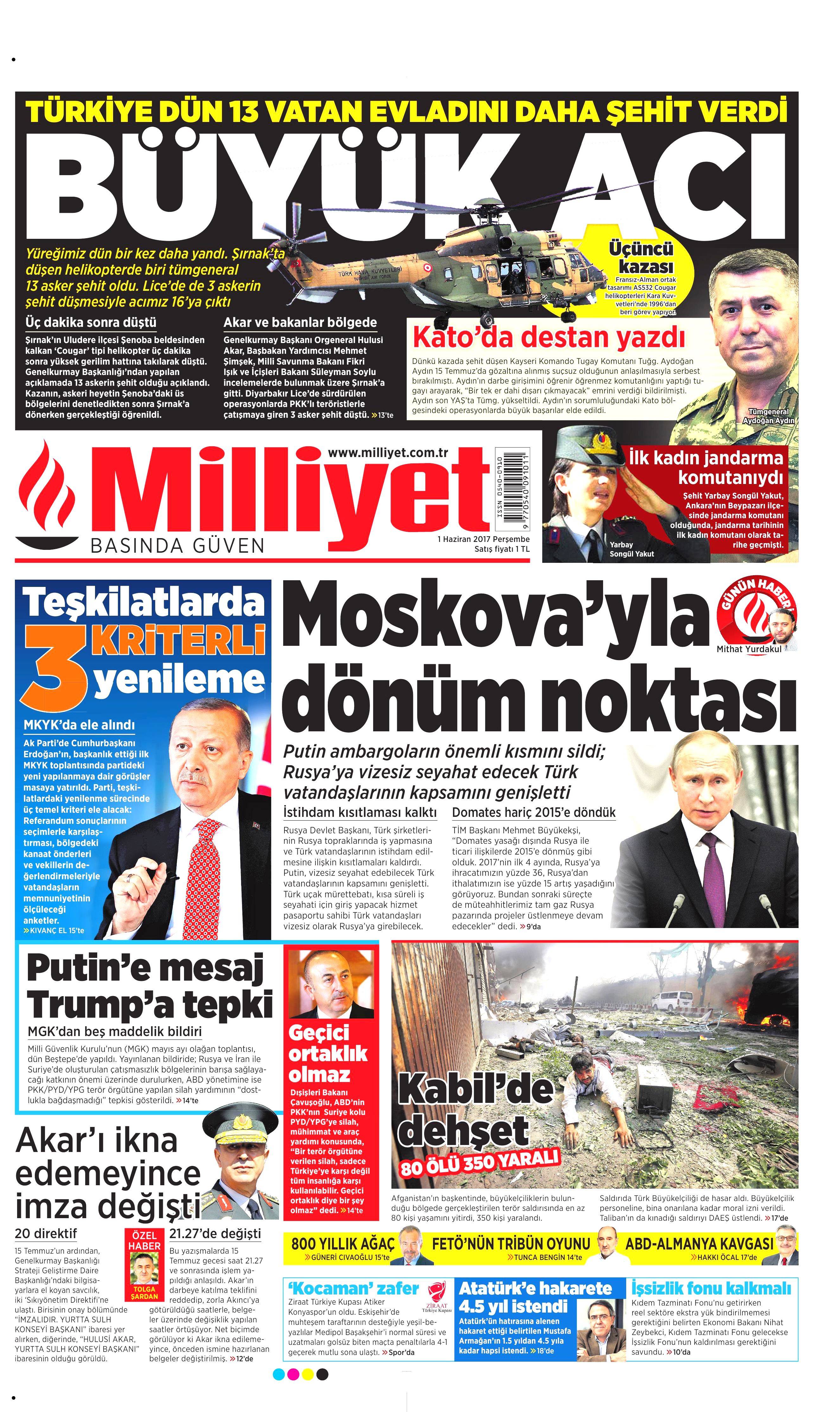 1 Haziran 2017 Perşembe gazete manşetleri - 16