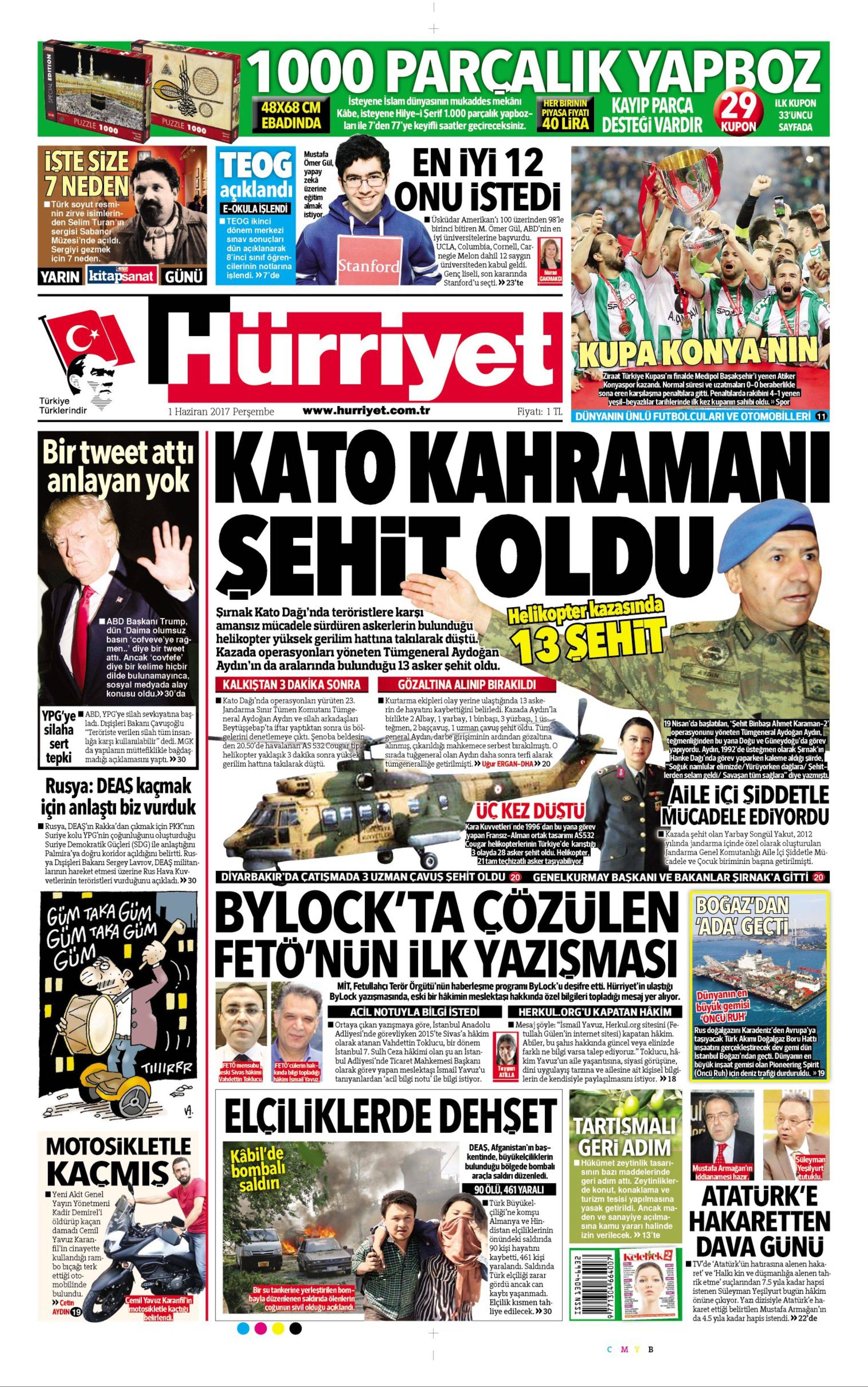 1 Haziran 2017 Perşembe gazete manşetleri - 10