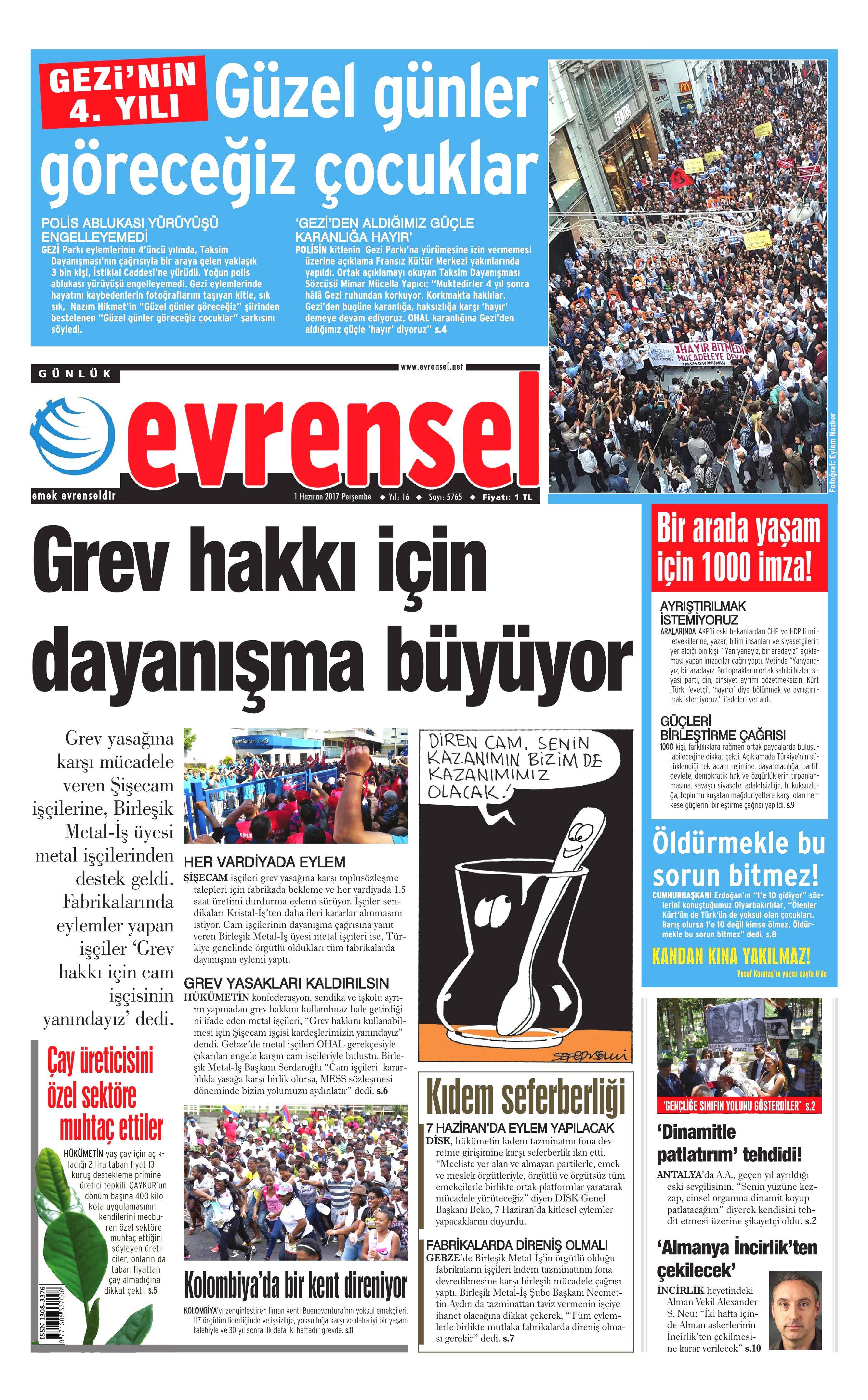 1 Haziran 2017 Perşembe gazete manşetleri - 7