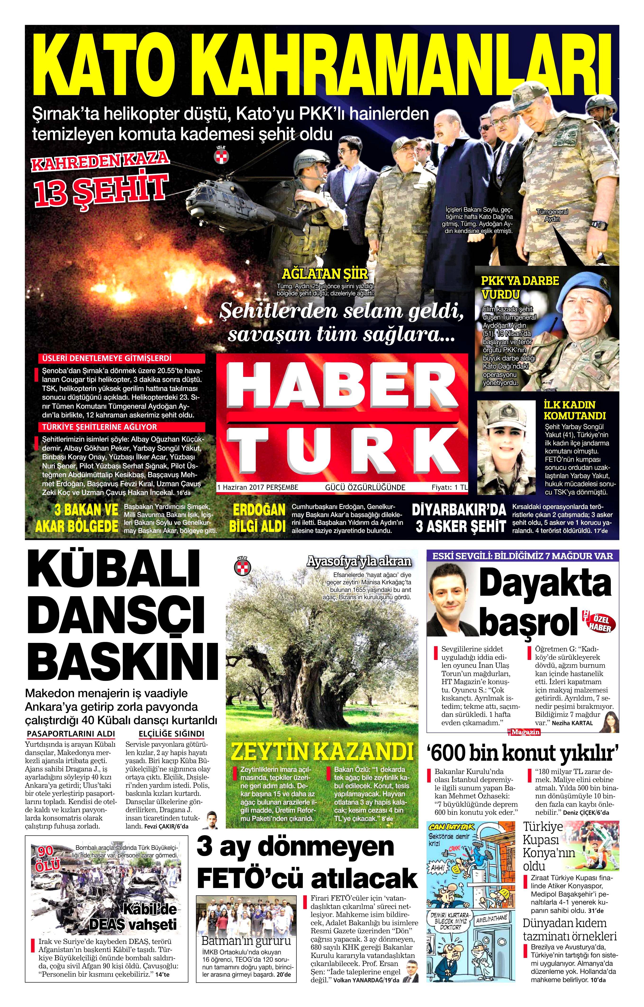 1 Haziran 2017 Perşembe gazete manşetleri - 9