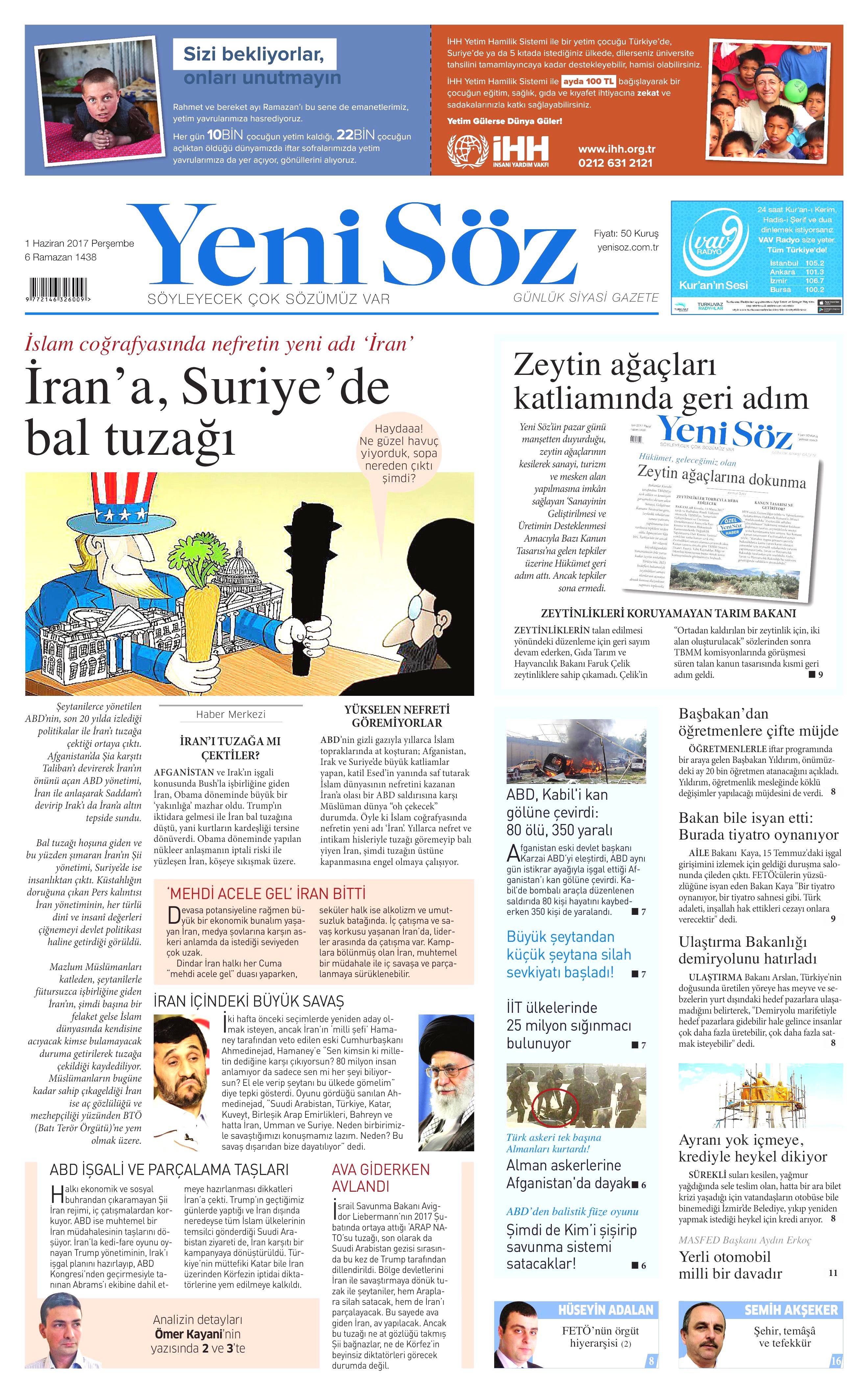 1 Haziran 2017 Perşembe gazete manşetleri - 27