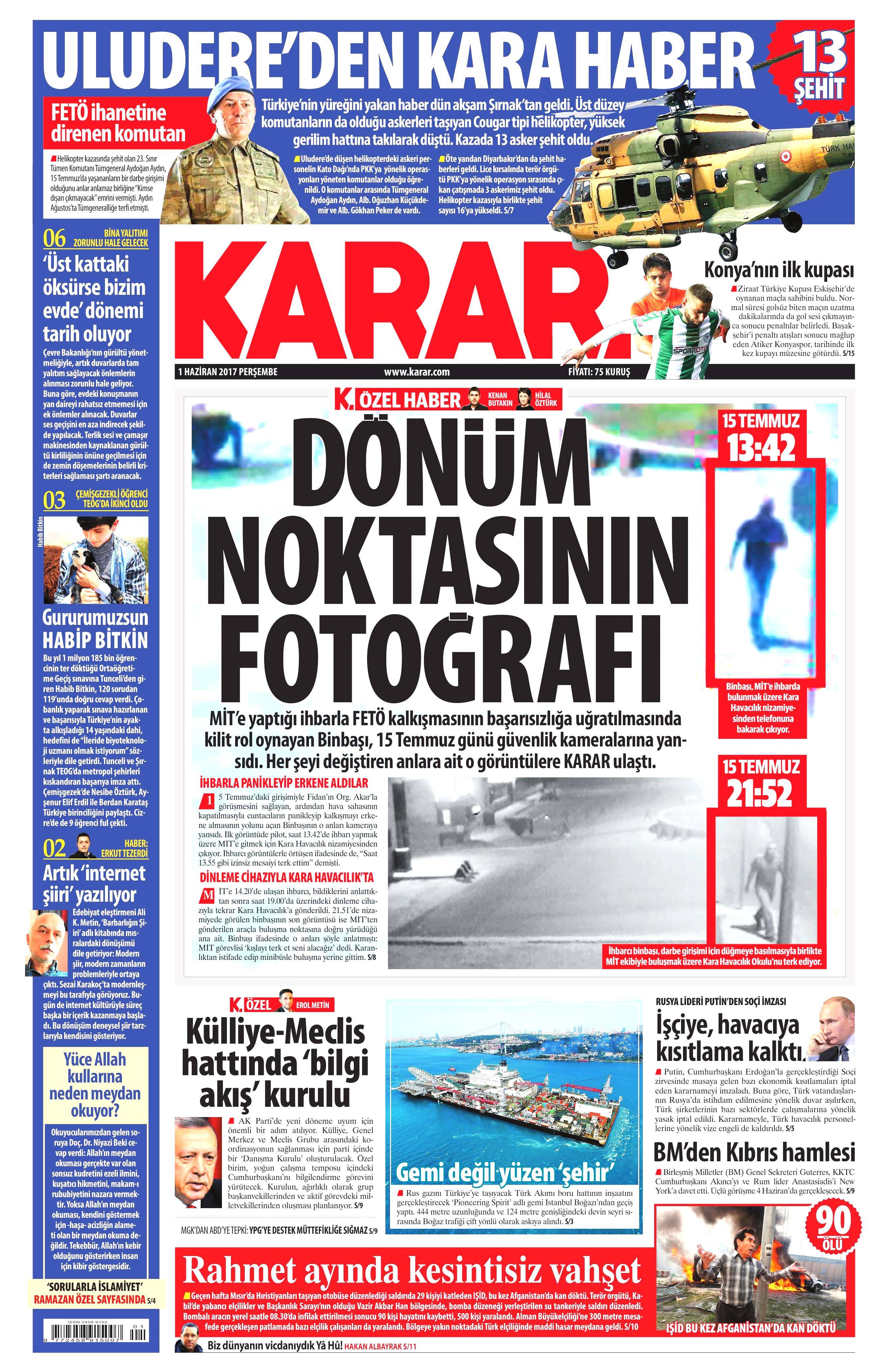 1 Haziran 2017 Perşembe gazete manşetleri - 12