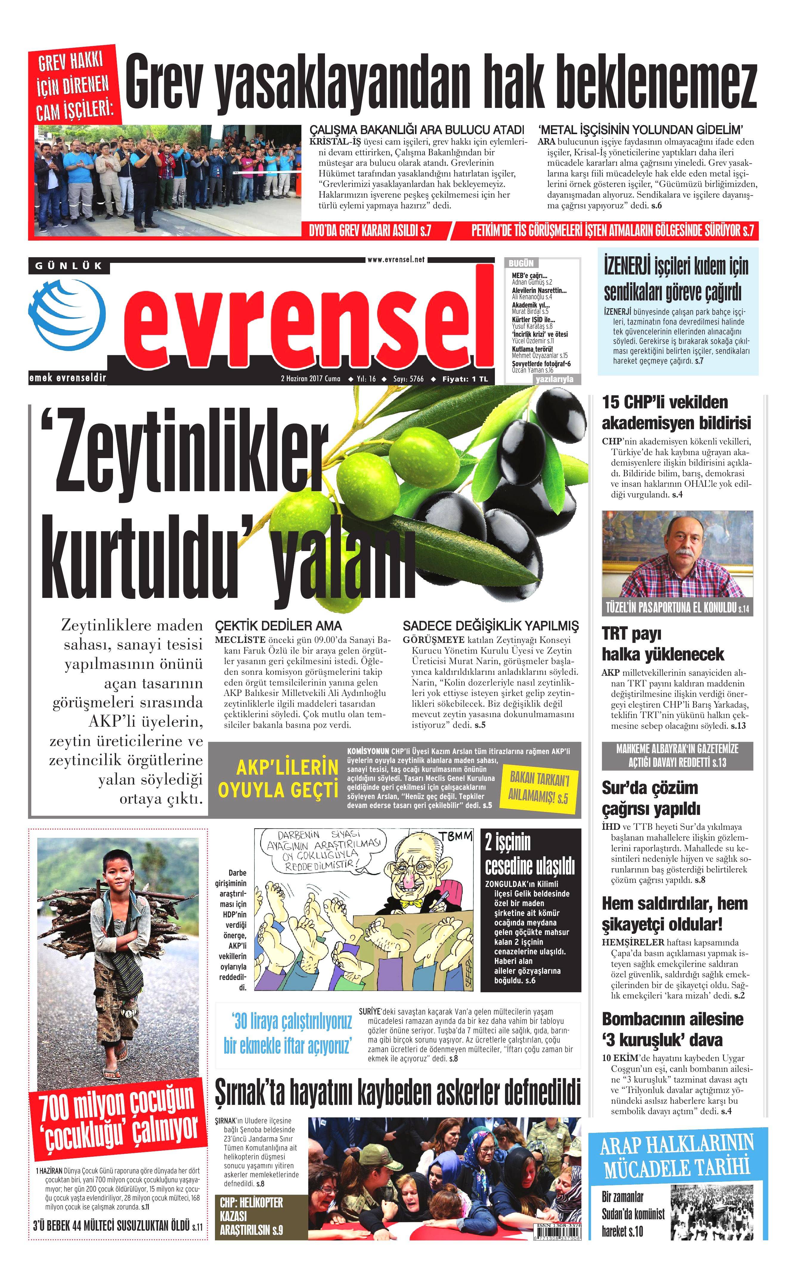 2 Haziran 2017 Cuma gazete manşetleri - 7