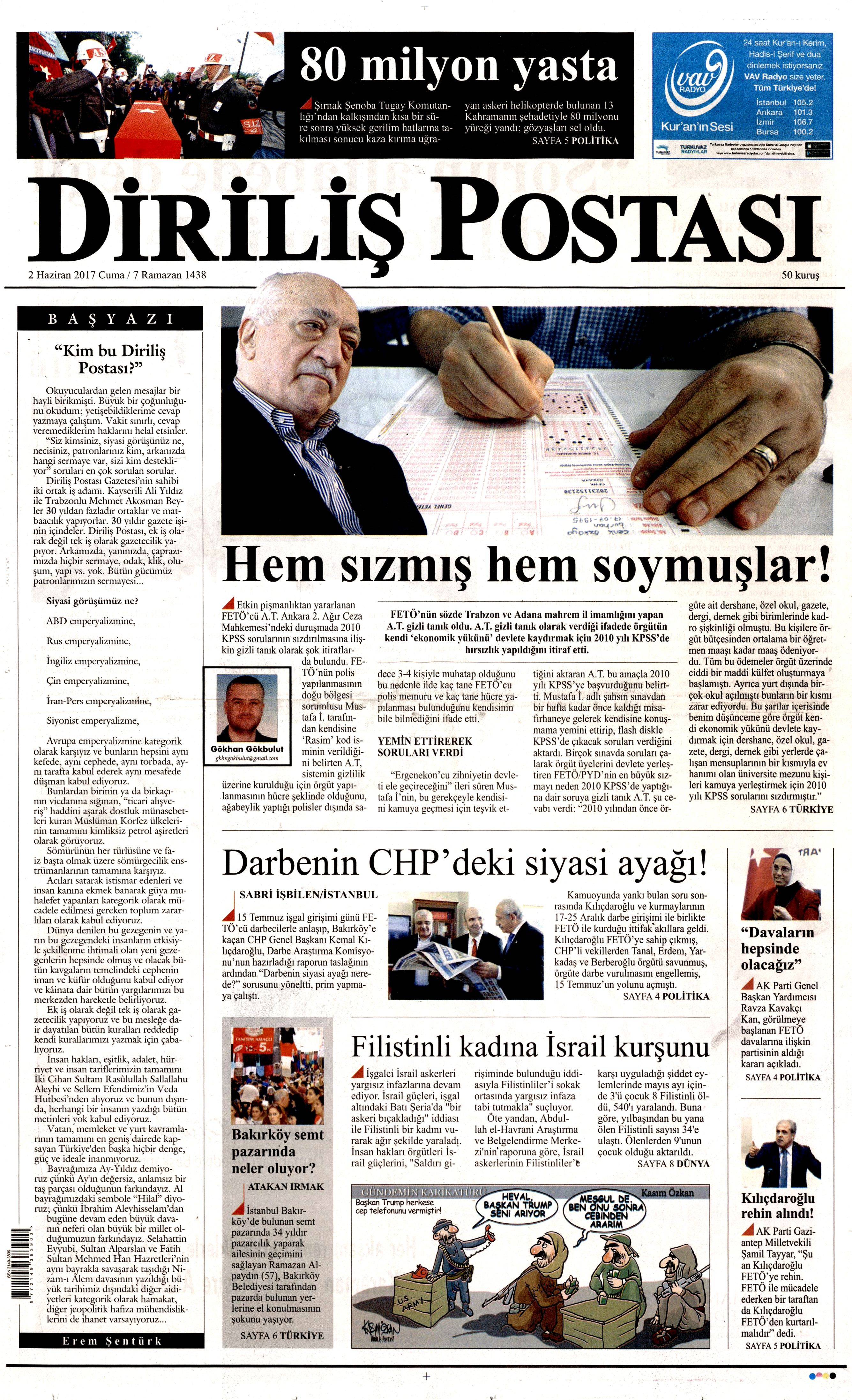 2 Haziran 2017 Cuma gazete manşetleri - 6