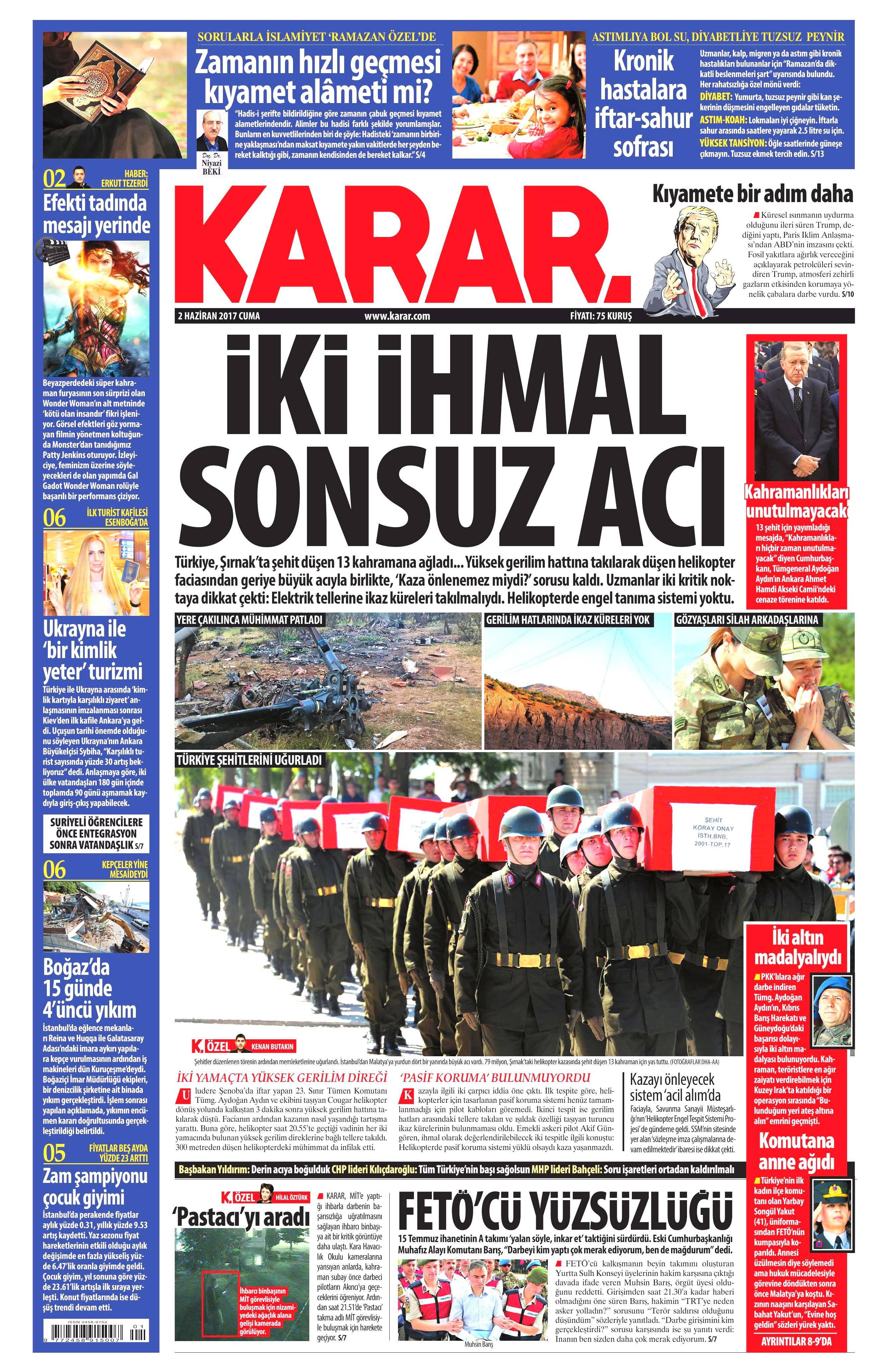 2 Haziran 2017 Cuma gazete manşetleri - 12