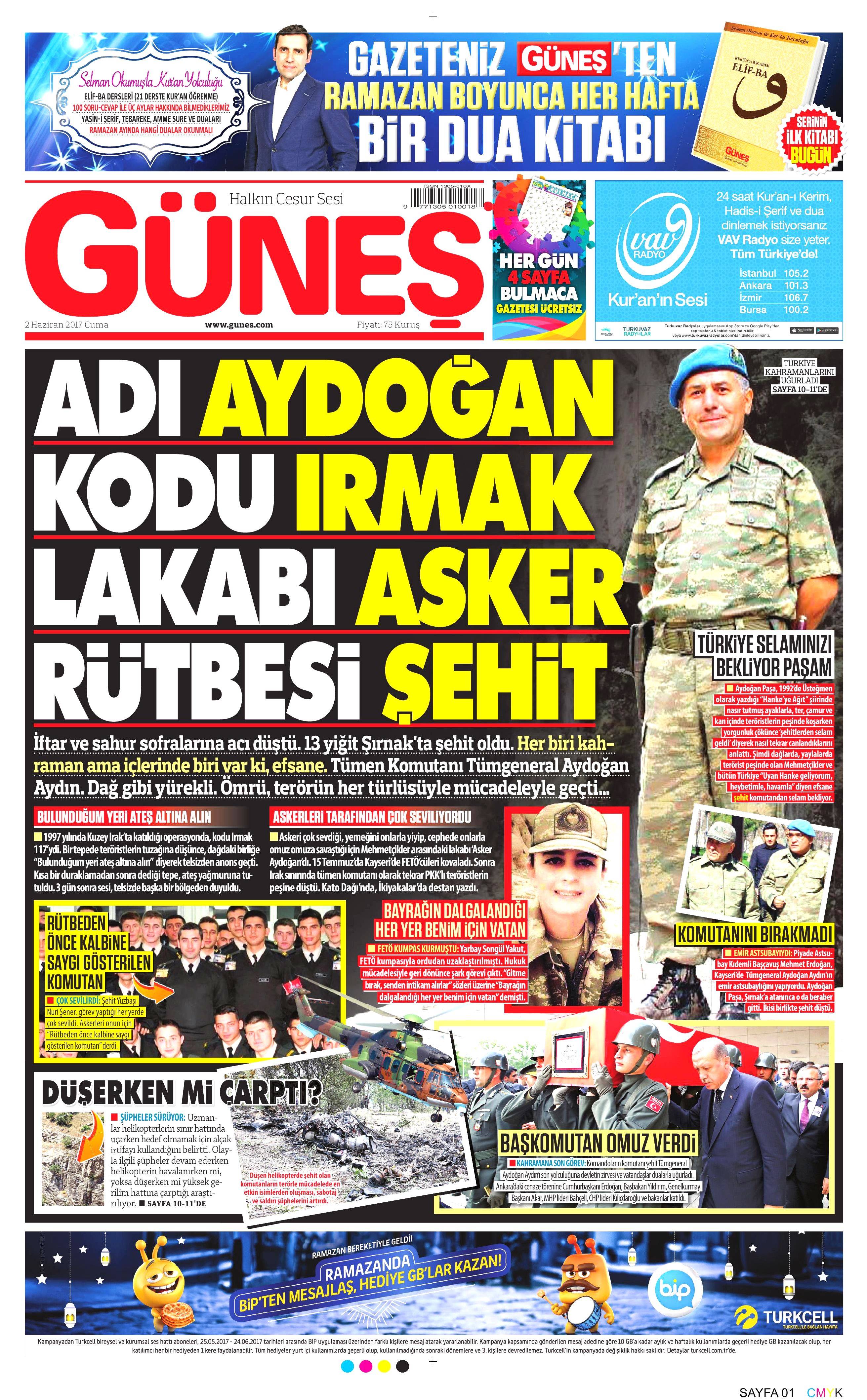 2 Haziran 2017 Cuma gazete manşetleri - 8