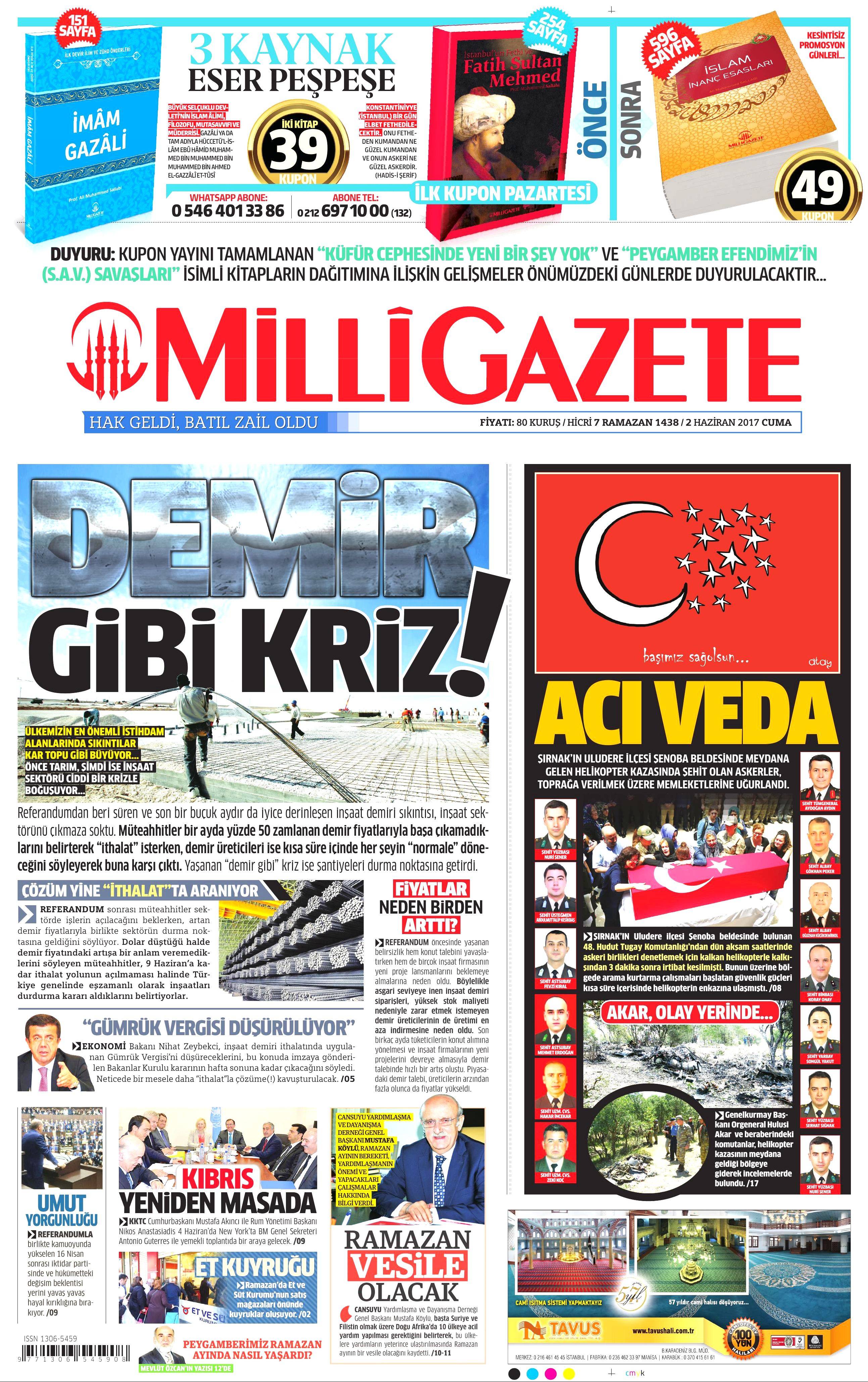 2 Haziran 2017 Cuma gazete manşetleri - 14